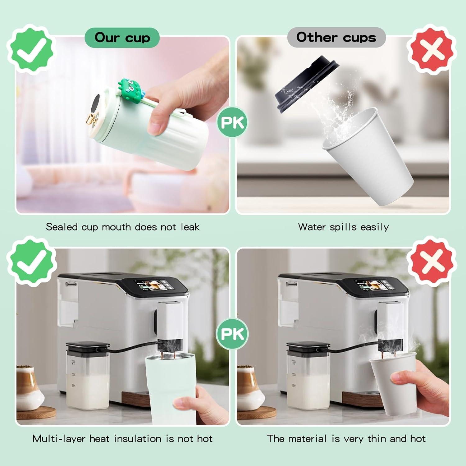 Taza de Café Inteligente Missdong 396g con Pantalla LED Verde