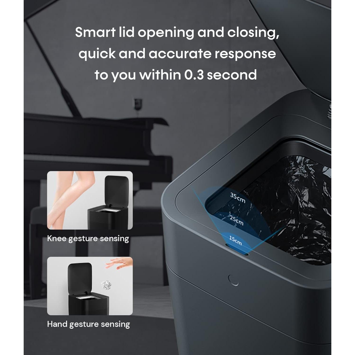 Basurero Automático Townew T1S 15.5L con Sensor de Movimiento