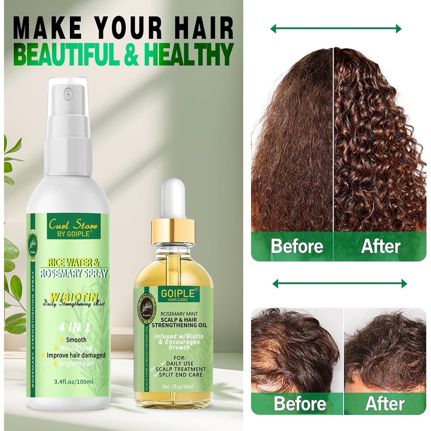 Spray de Agua de Romero y Aceite para Crecimiento del Cabello 33.4ml