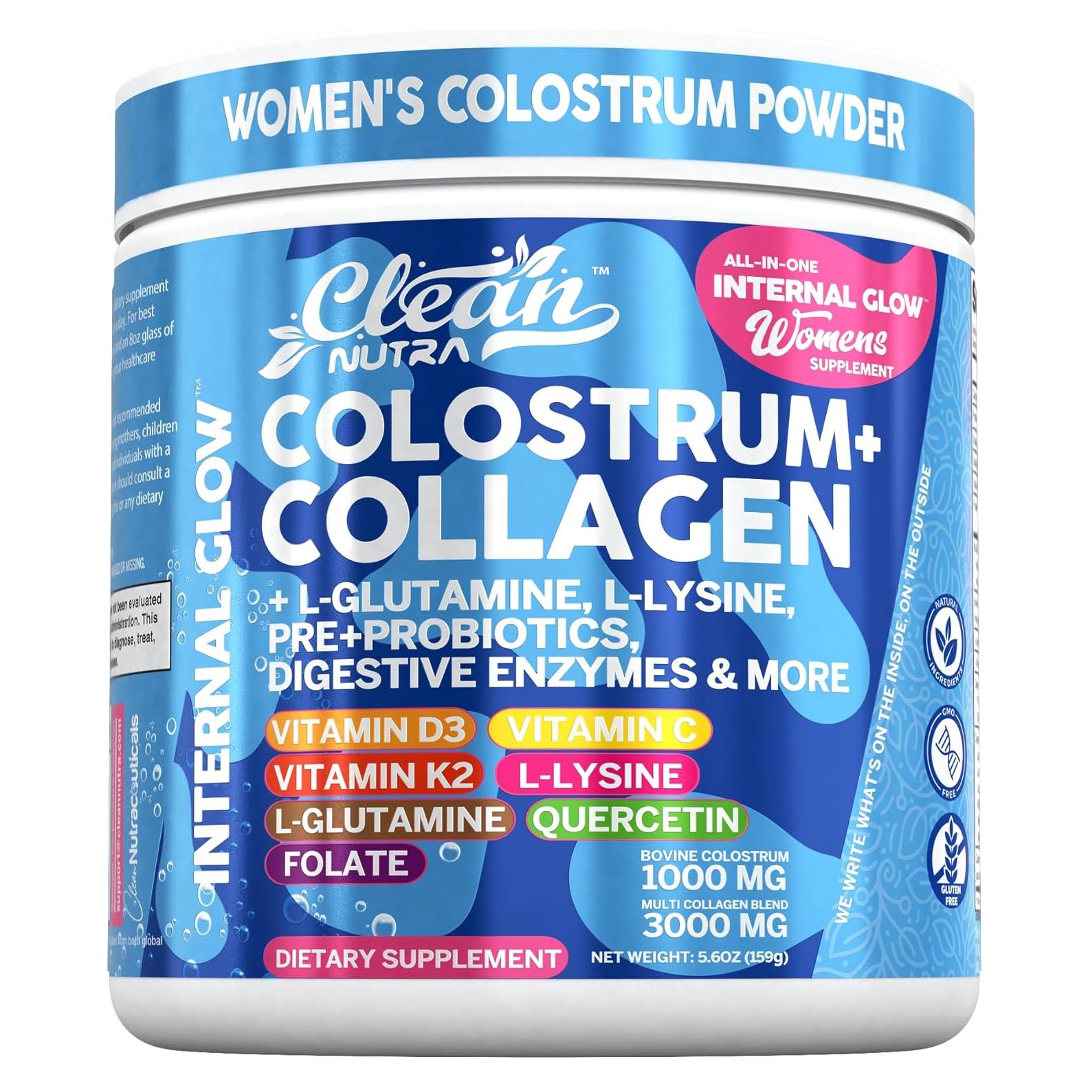 Polvo de Calostro Bovino Clean Nutra 226g con Colágeno y Probioticos