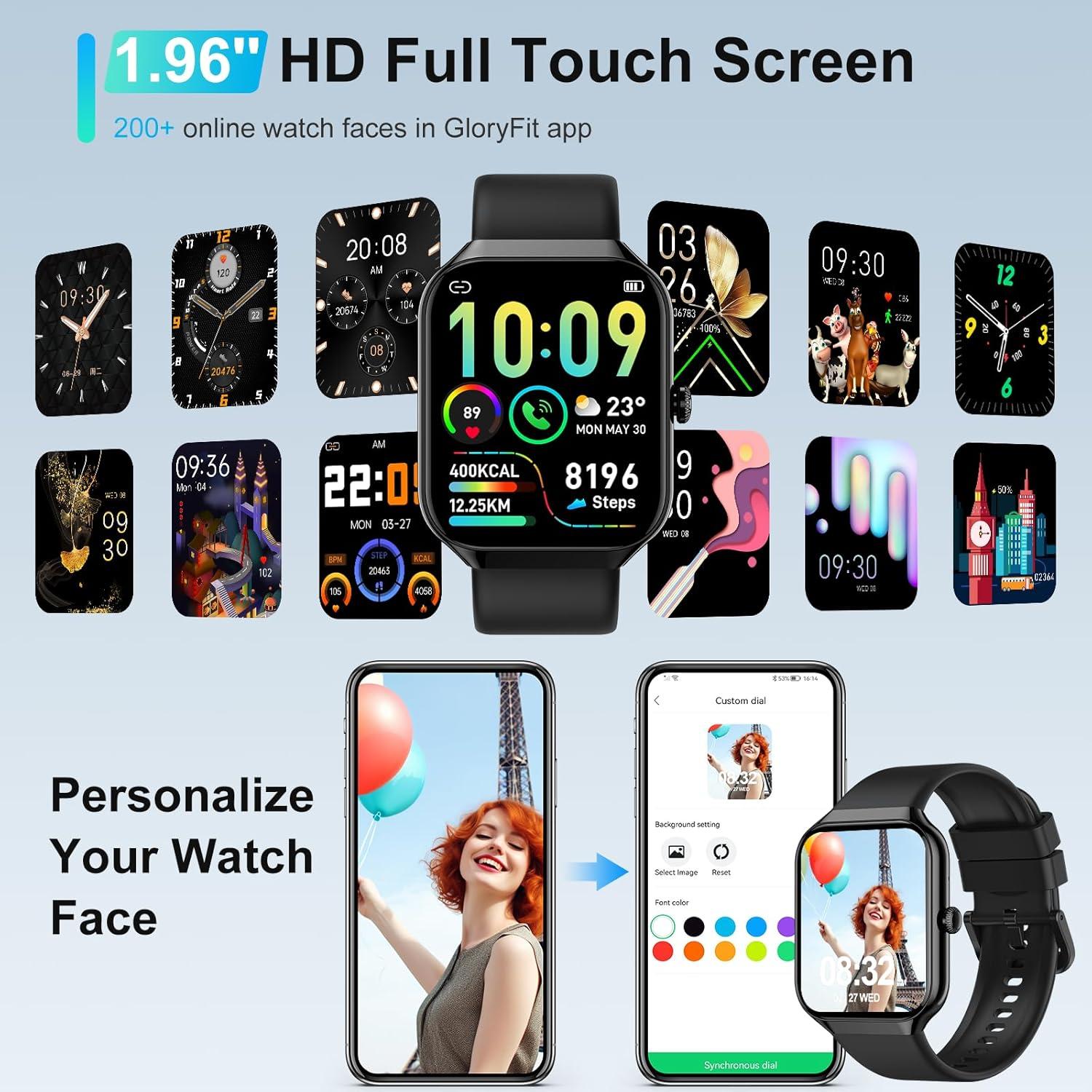 Reloj Inteligente Togala 1.96" HD Fitness IP68 Negro