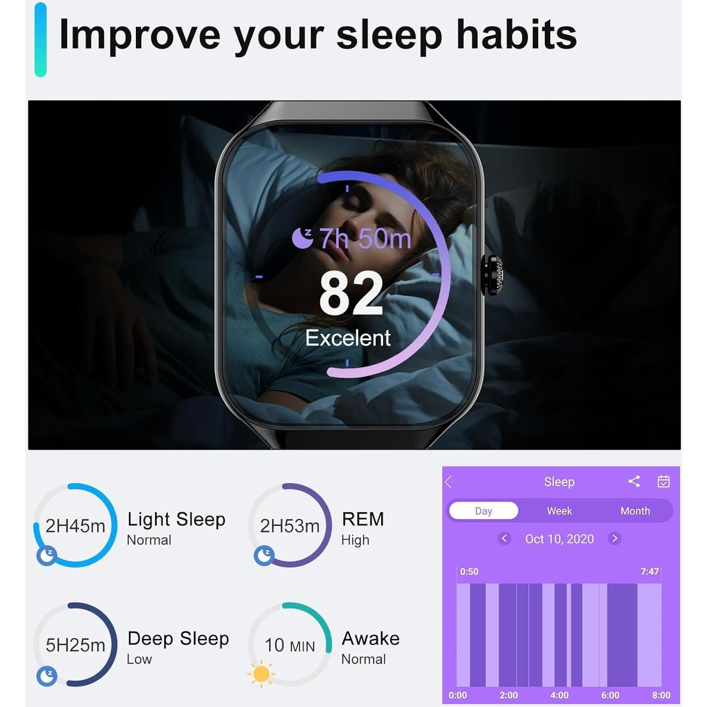 Reloj Inteligente Togala 1.96" HD Fitness IP68 Negro