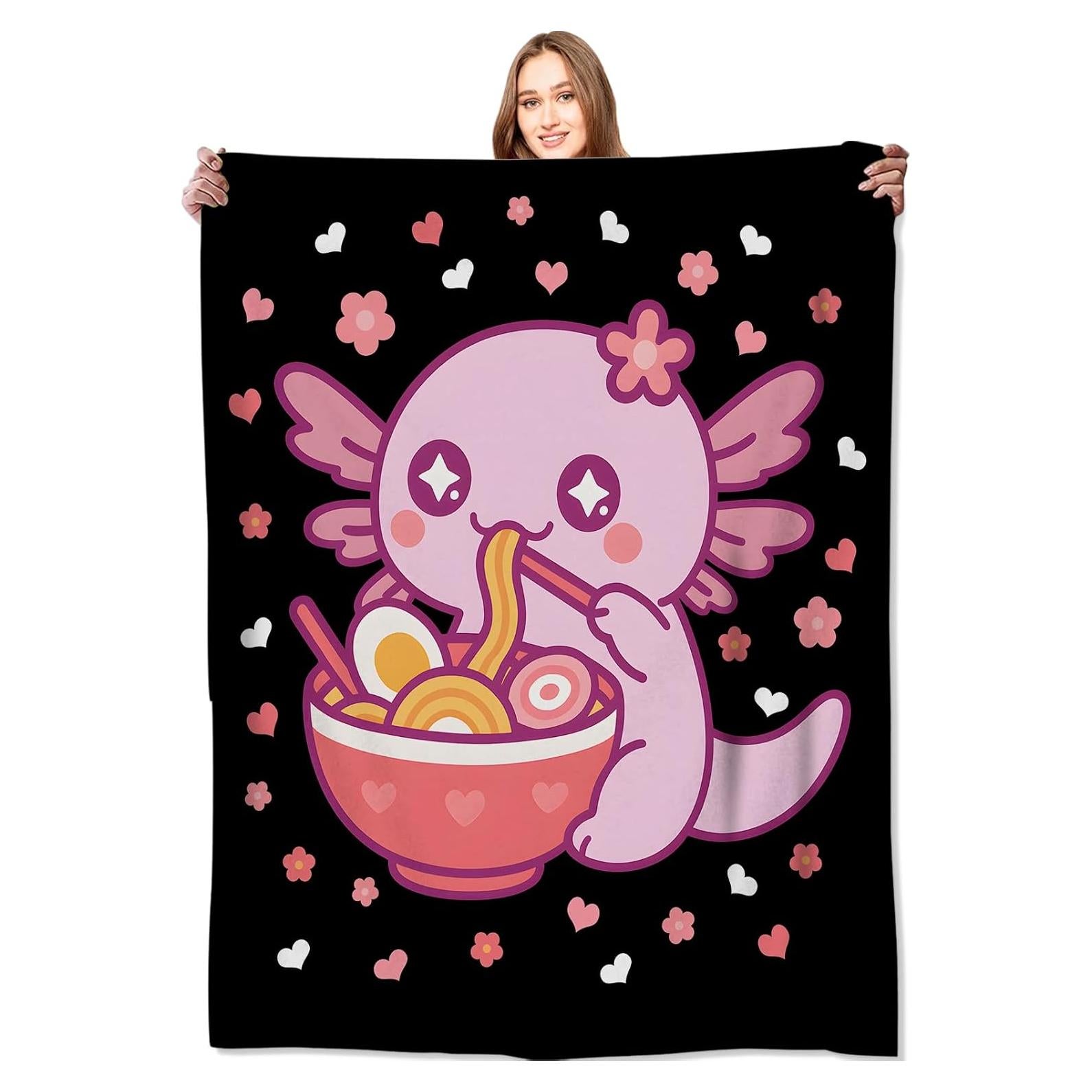 Manta de Franela VODRM Axolotl 101.6x127 cm Suave y Ligera