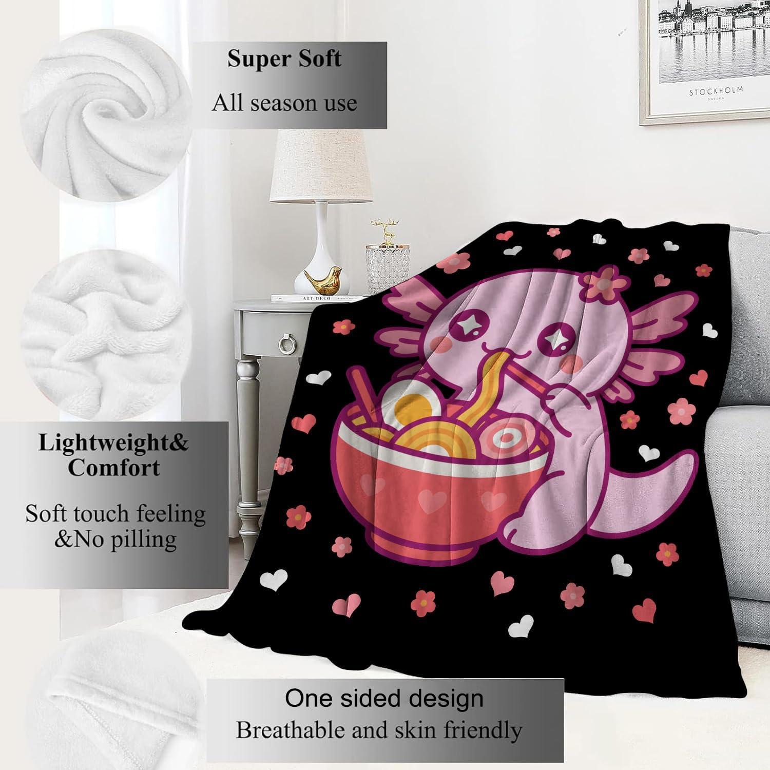 Manta de Franela VODRM Axolotl 101.6x127 cm Suave y Ligera