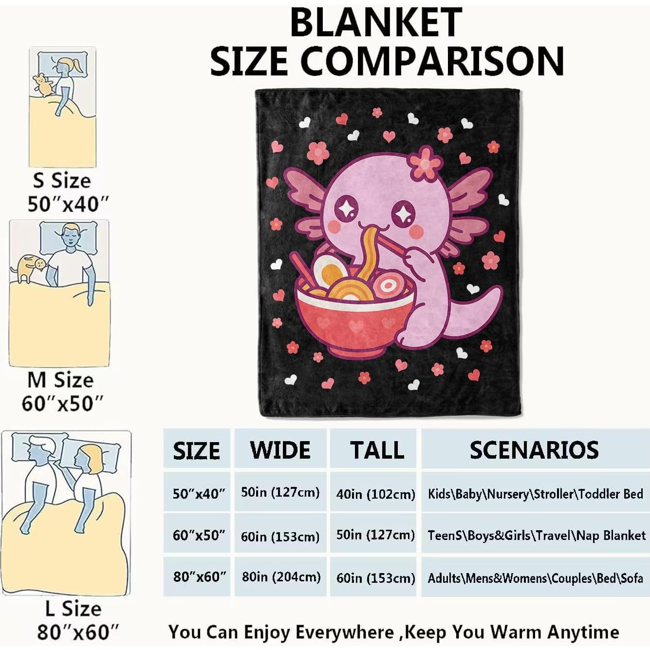 Manta de Franela VODRM Axolotl 101.6x127 cm Suave y Ligera