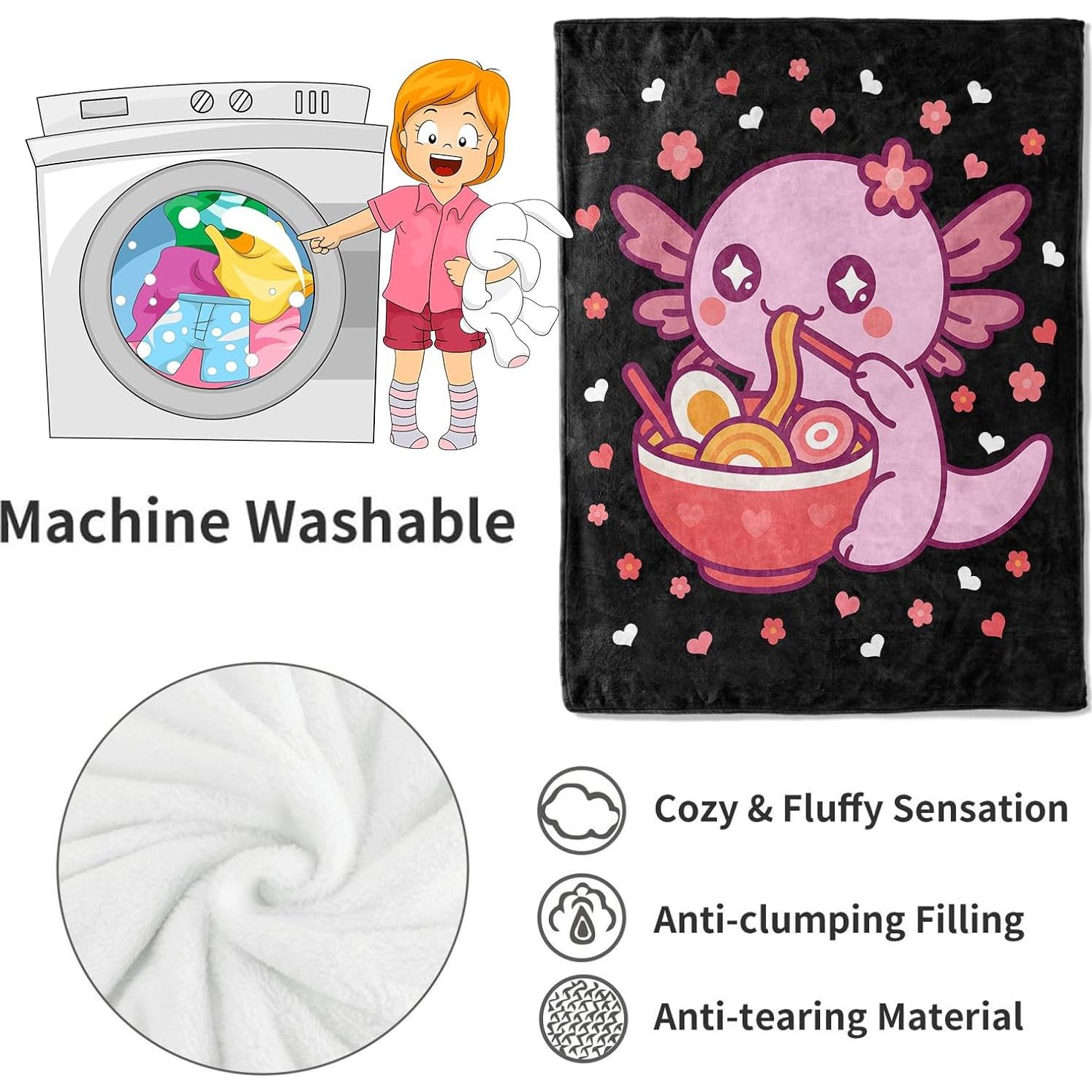 Manta de Franela VODRM Axolotl 101.6x127 cm Suave y Ligera