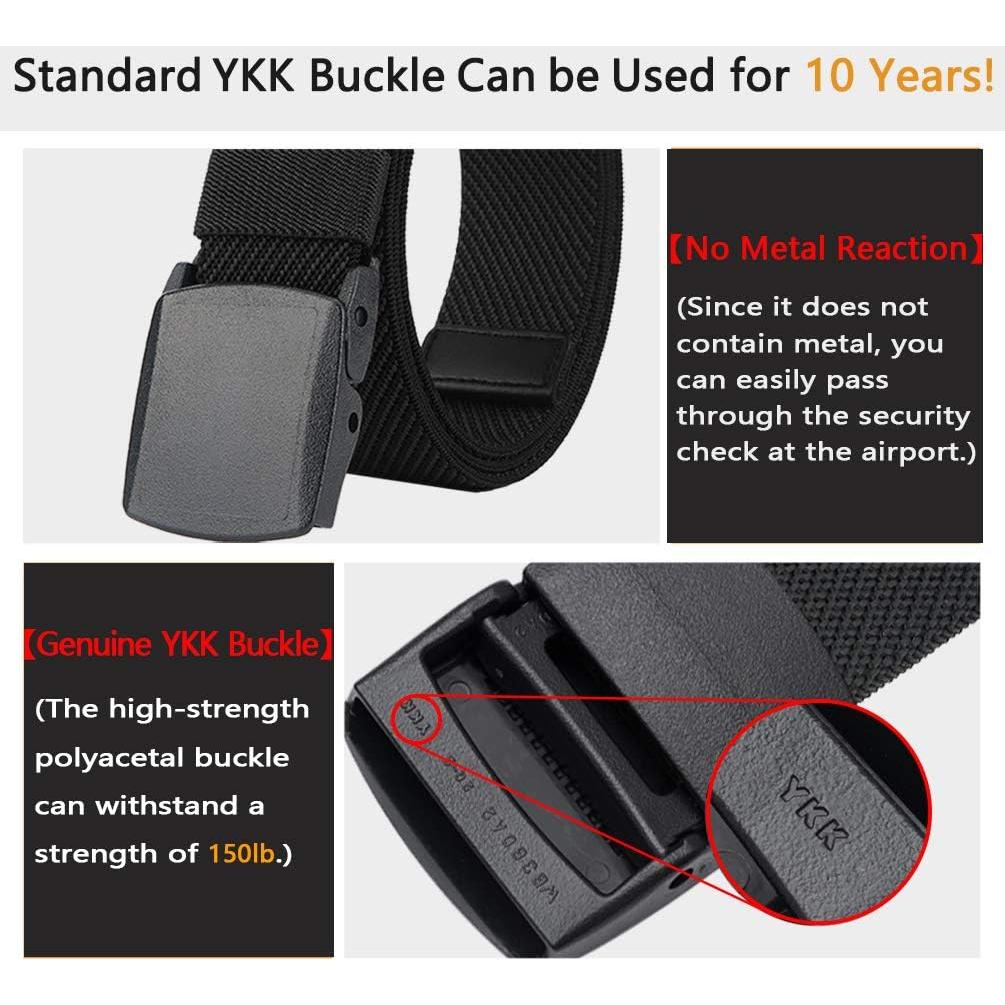 Cinturón Elástico LionVII para Hombres Verde Militar Ajustable 68-124 cm