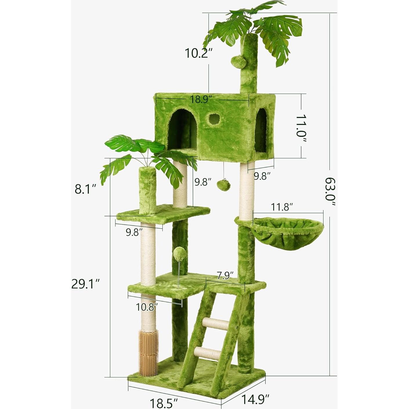 Árbol para Gatos Meecal 165 cm con Rascador y Hamaca