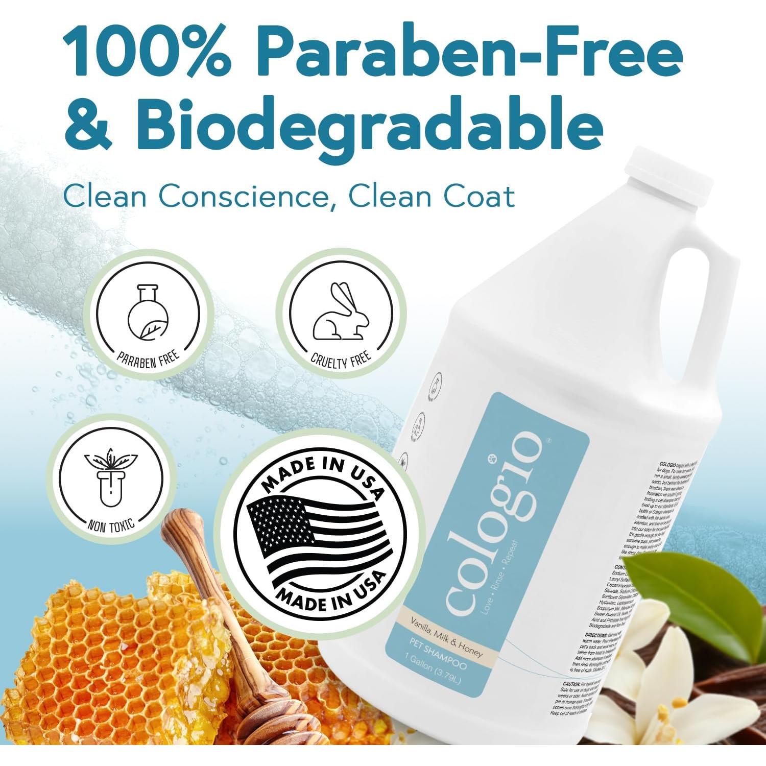 Champú Hidratante para Perros Cologio 3.785L Aroma Miel y Vainilla