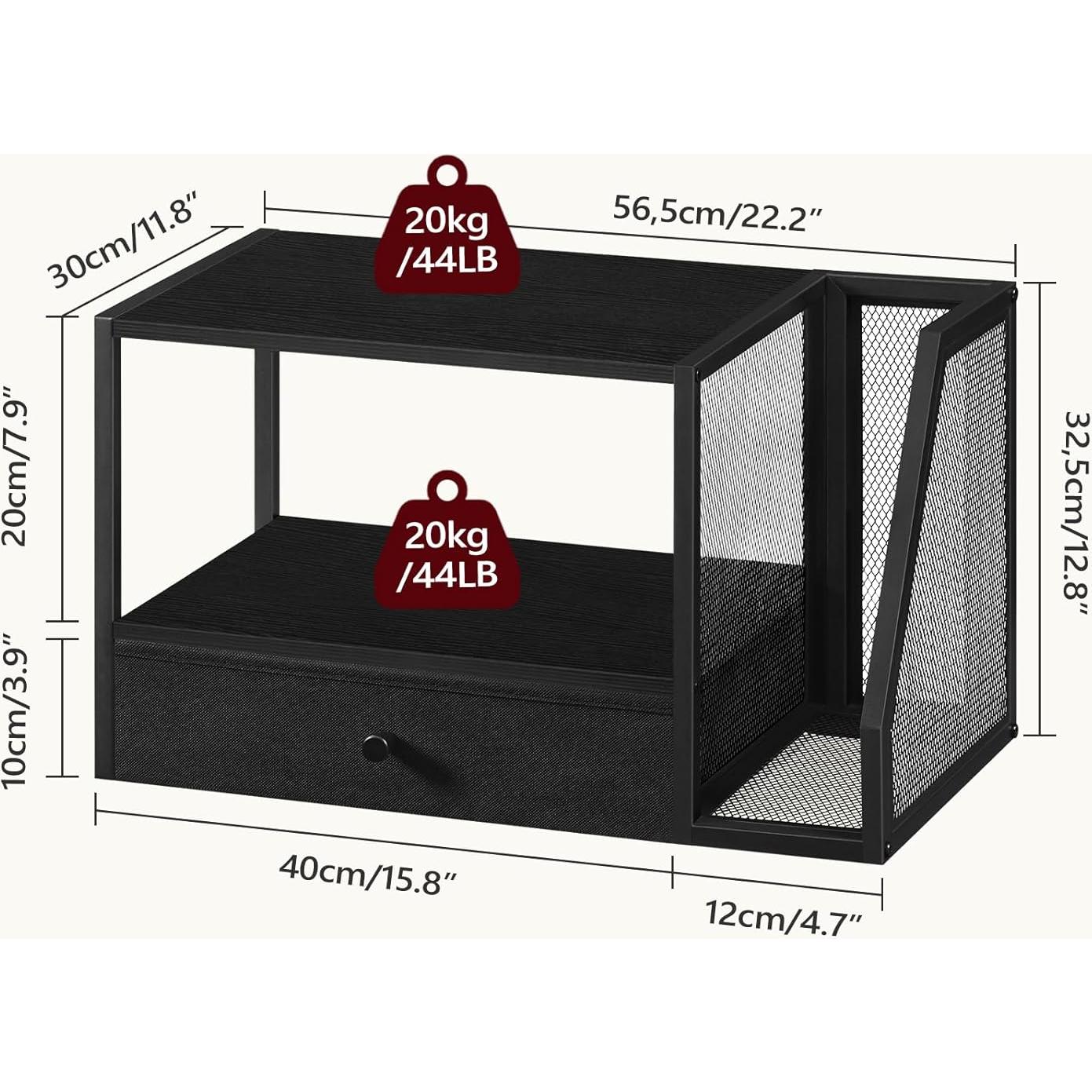 Soporte de Impresora de Escritorio MAHANCRIS Negro 2 Niveles