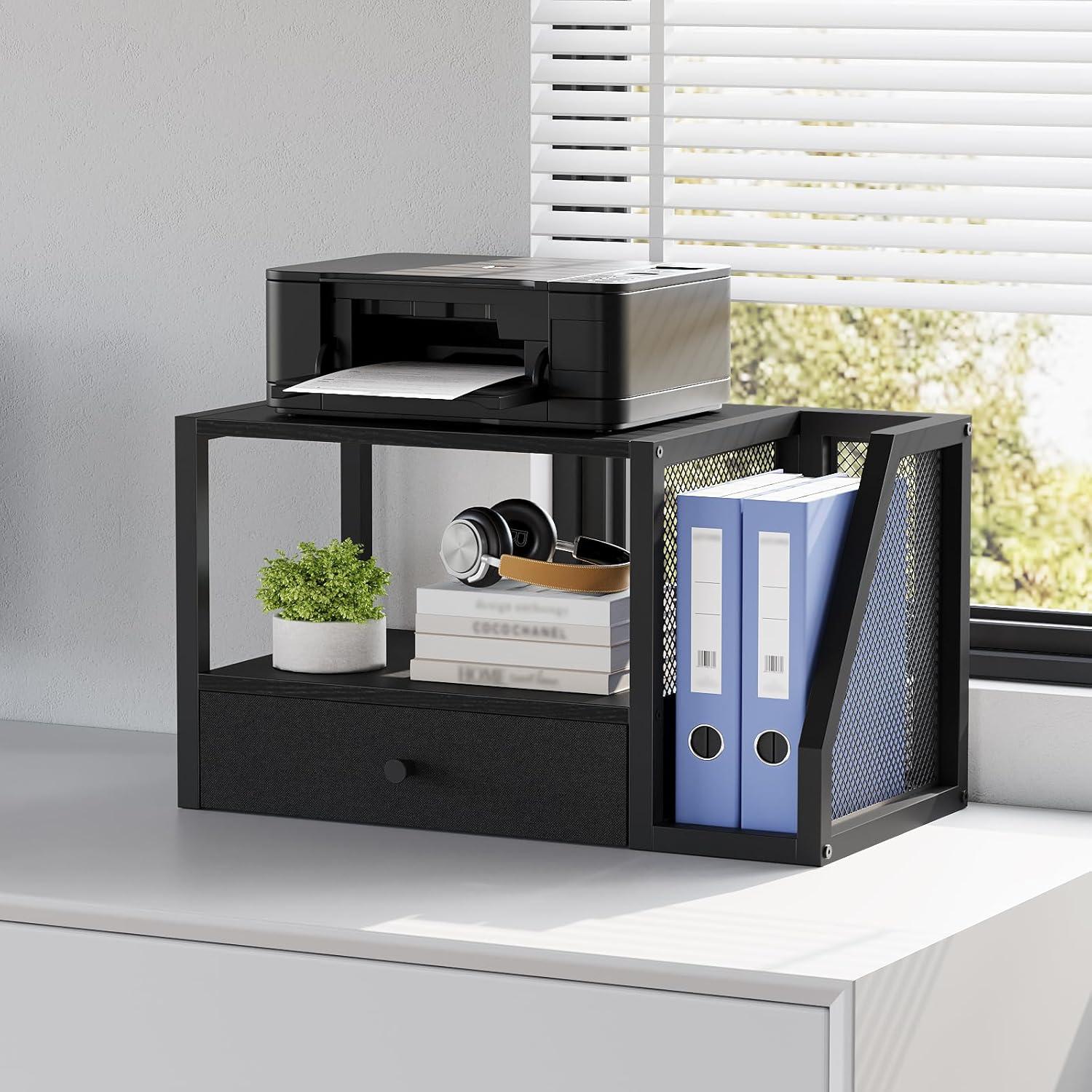 Soporte de Impresora de Escritorio MAHANCRIS Negro 2 Niveles