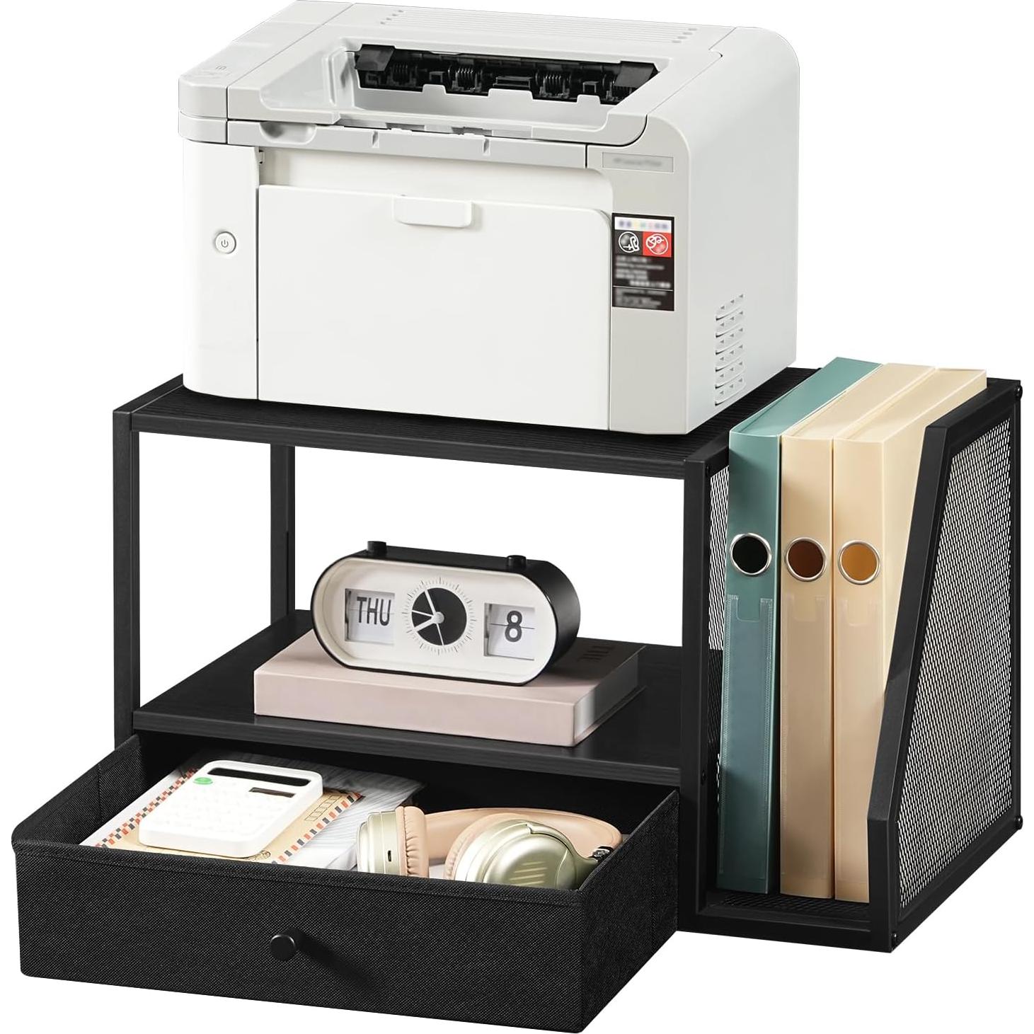 Soporte de Impresora de Escritorio MAHANCRIS Negro 2 Niveles