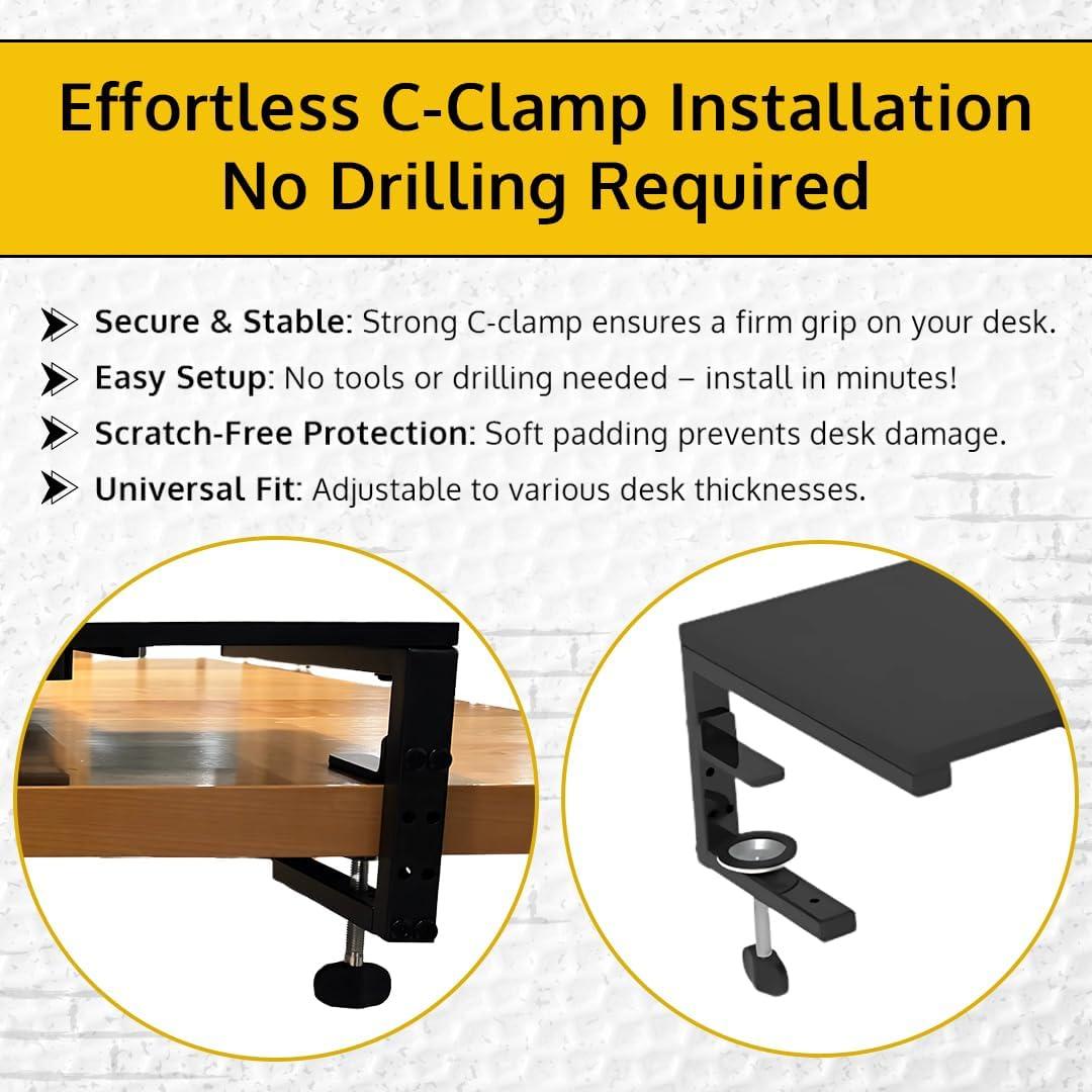 Soporte Elevador de Monitor Ergonómico ThriveHive con Cajón - Negro