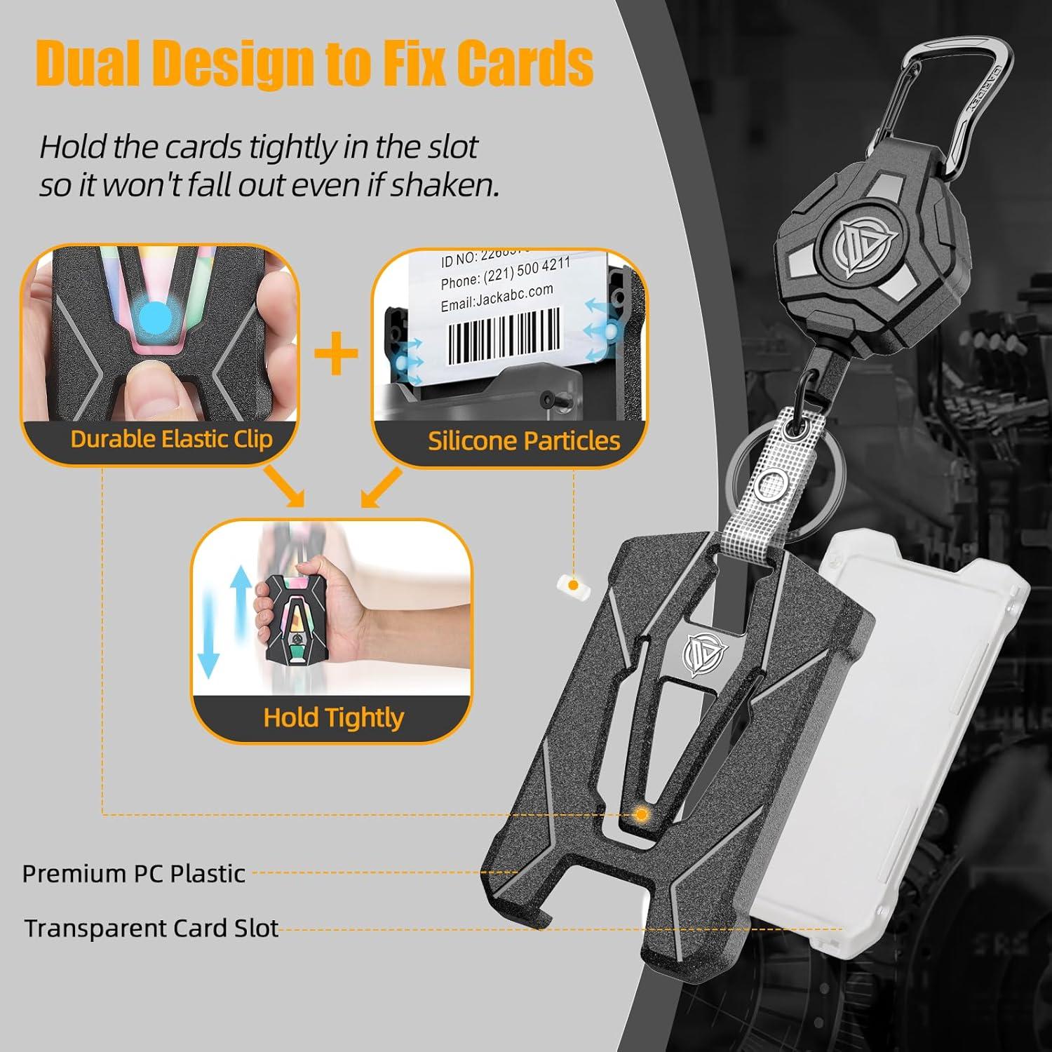 Soporte Retráctil Oaridey para Identificación - 80 cm, 6 Tarjetas