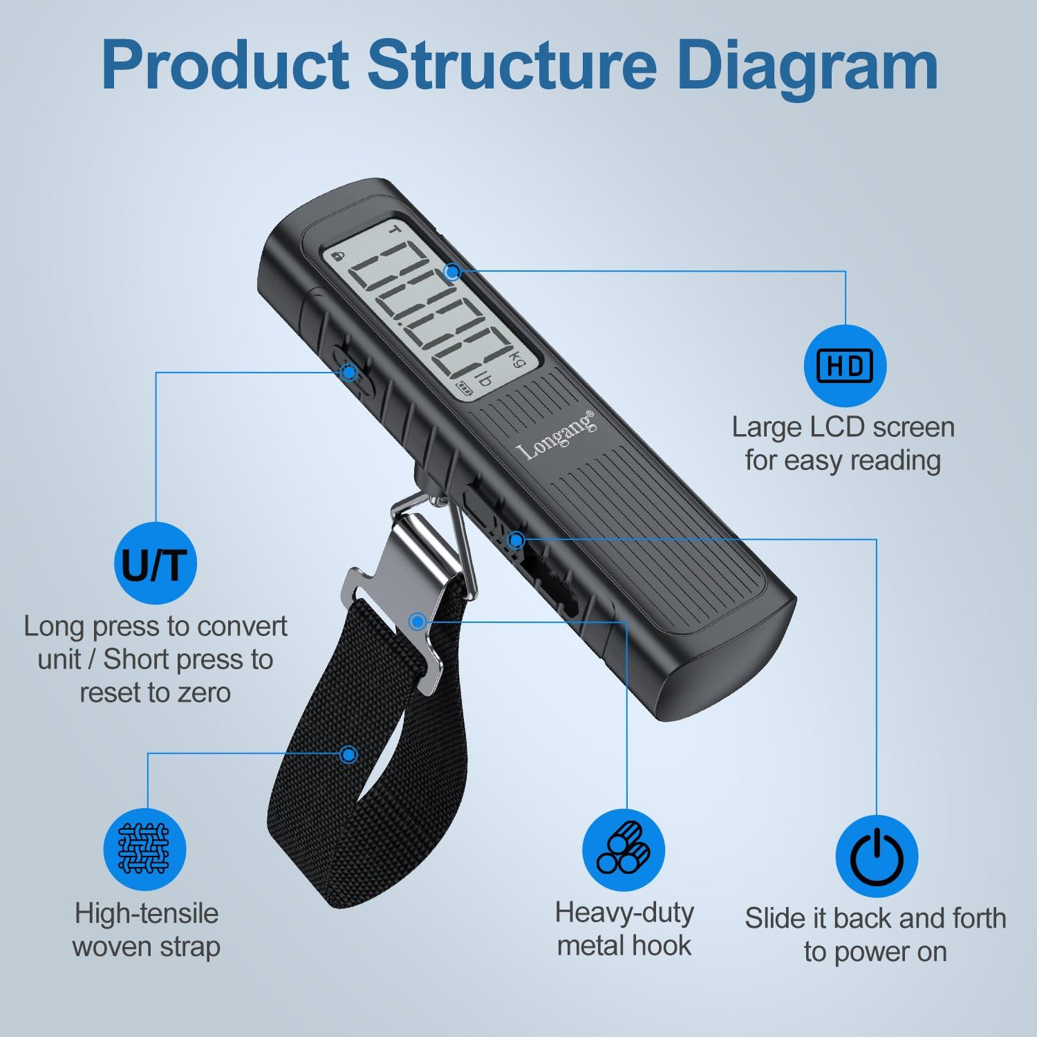 Báscula de Equipaje Digital Sin Batería Longang 50kg