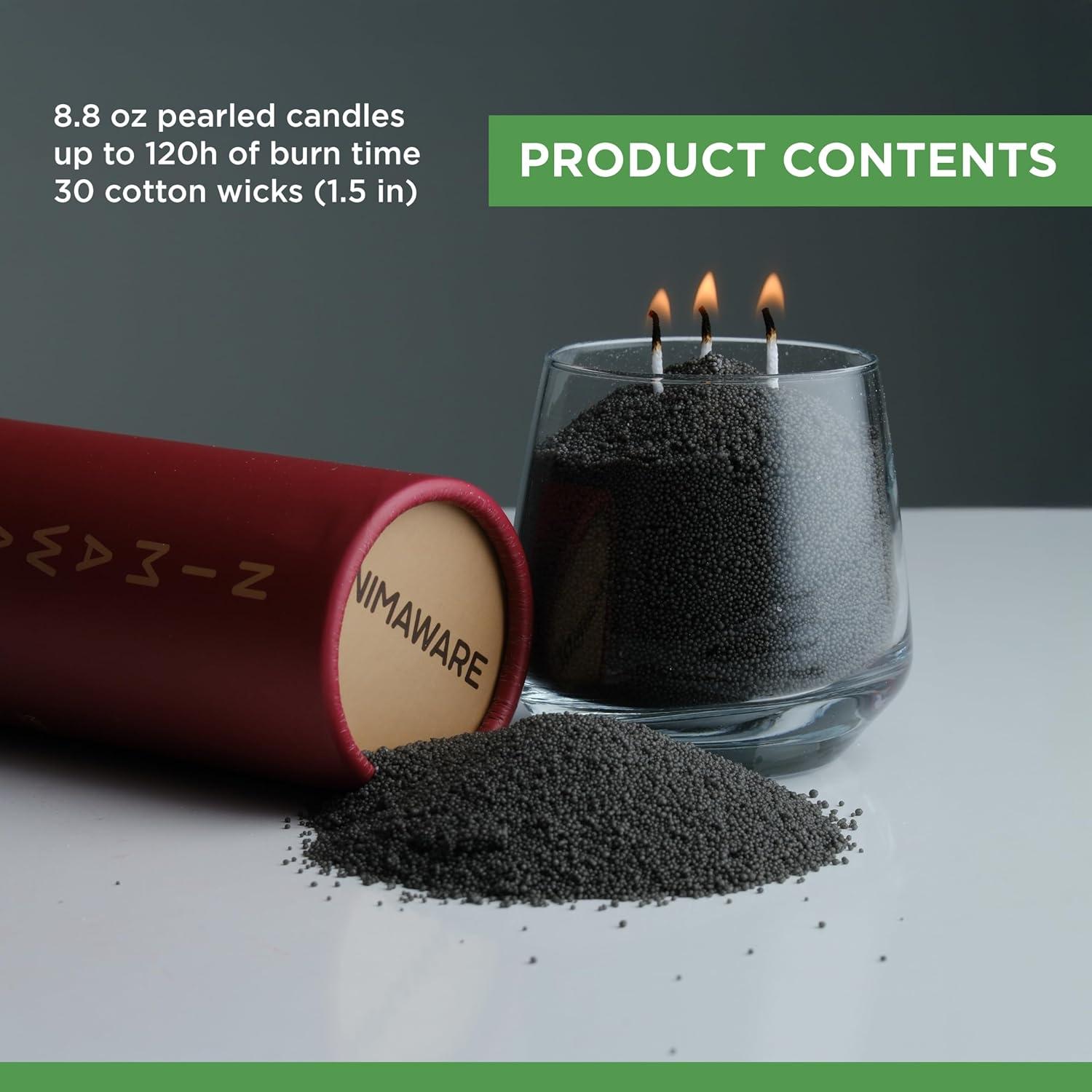 Kit de Velas de Arena Perlada Nimaware - 30 Mechas, 348.7g