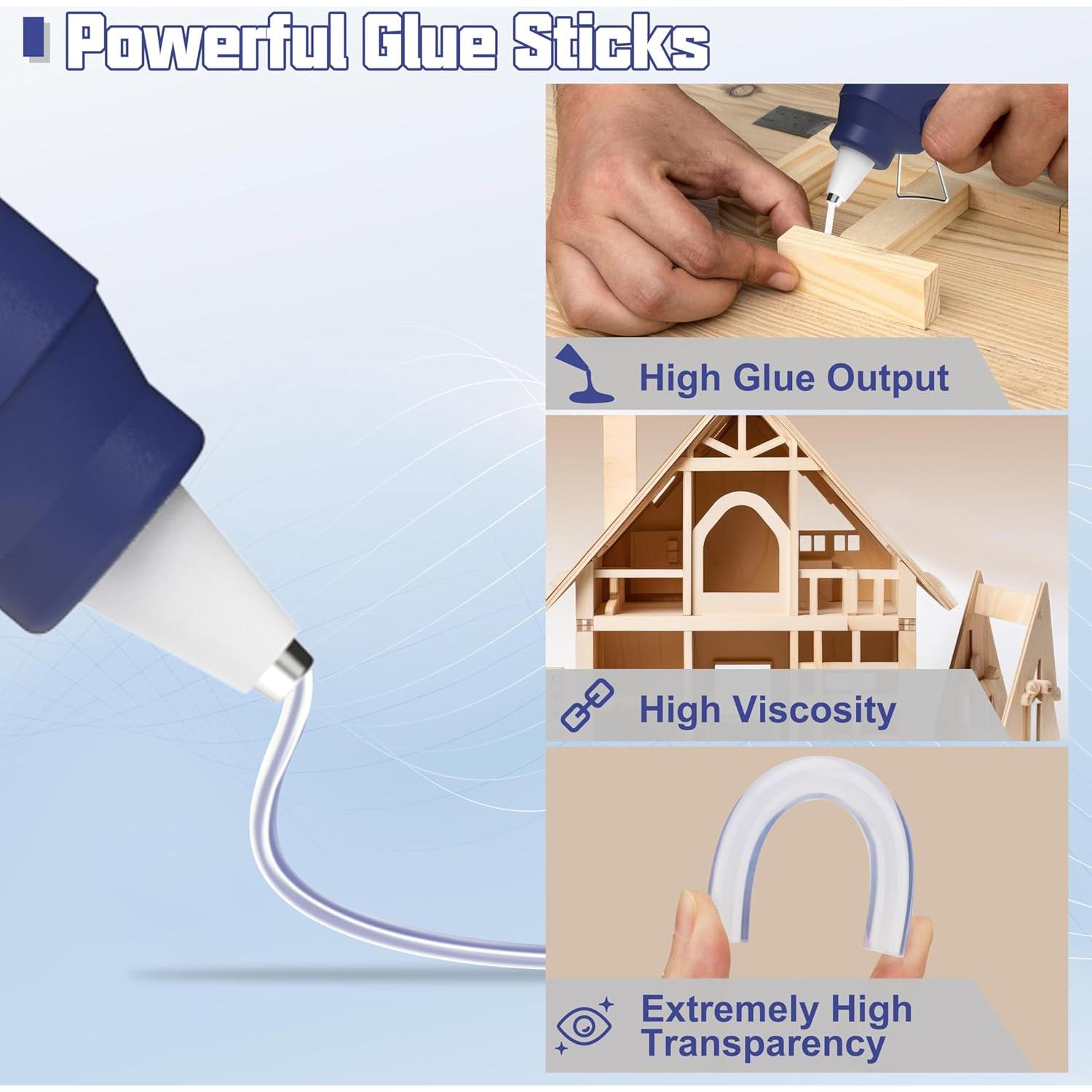 Pistola de Pegamento Caliente Halobios 40W Azul con 20 Barras