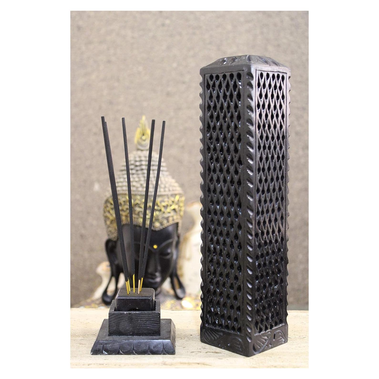 Soporte de Incienso de Piedra Jabón Negro KC KULLICRAFT 27.94 cm