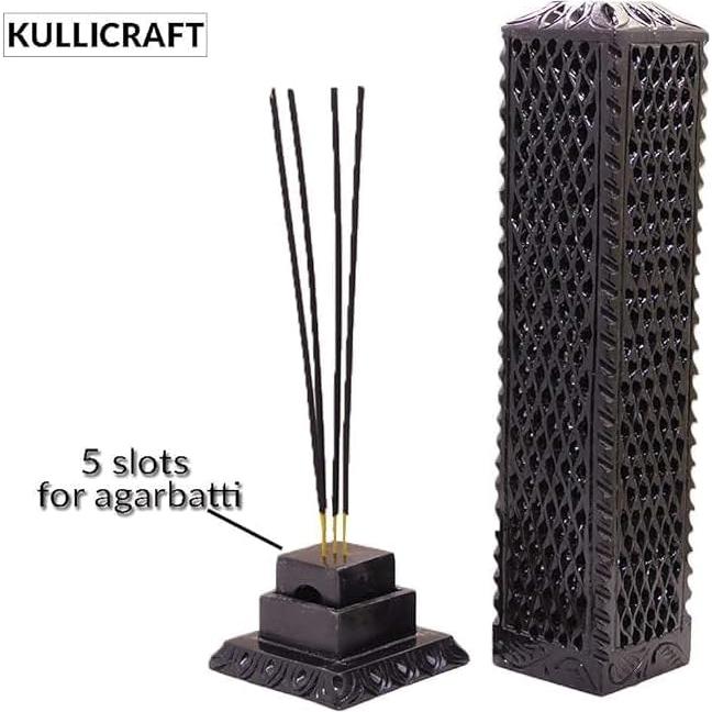 Soporte de Incienso de Piedra Jabón Negro KC KULLICRAFT 27.94 cm