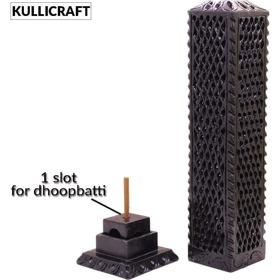 Soporte de Incienso de Piedra Jabón Negro KC KULLICRAFT 27.94 cm