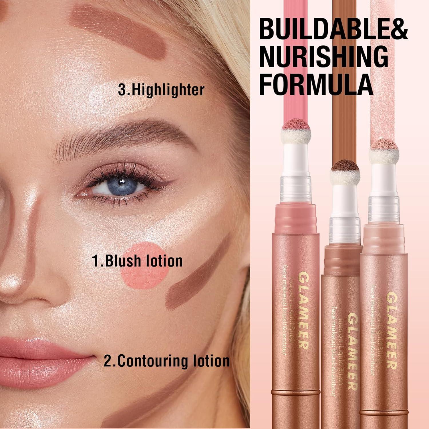 Stick de Rubor Líquido GLAMEER 29.57 ml Rosa2 - Maquillaje Profesional