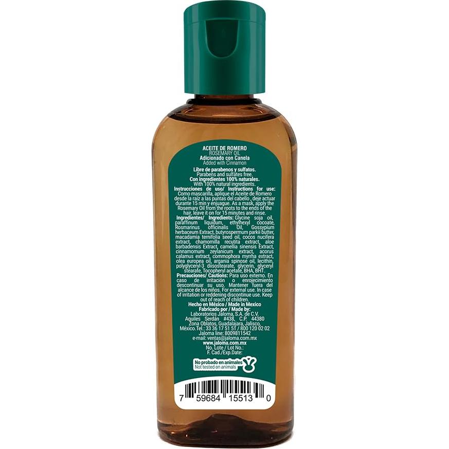 Aceite de Romero y Canela Jaloma 118 ml - Limpia y Fortalece