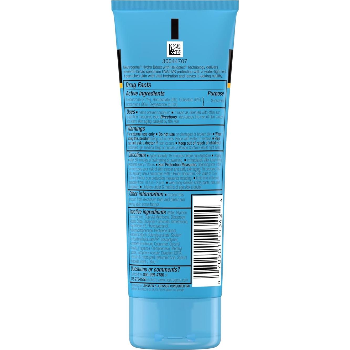 Protector Solar Neutrogena Hydro Boost SPF 50 Gel 3-Pack