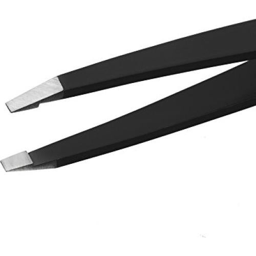 Pinzas de Cejas Cliganic Punta Inclinada Acero Inoxidable Azul