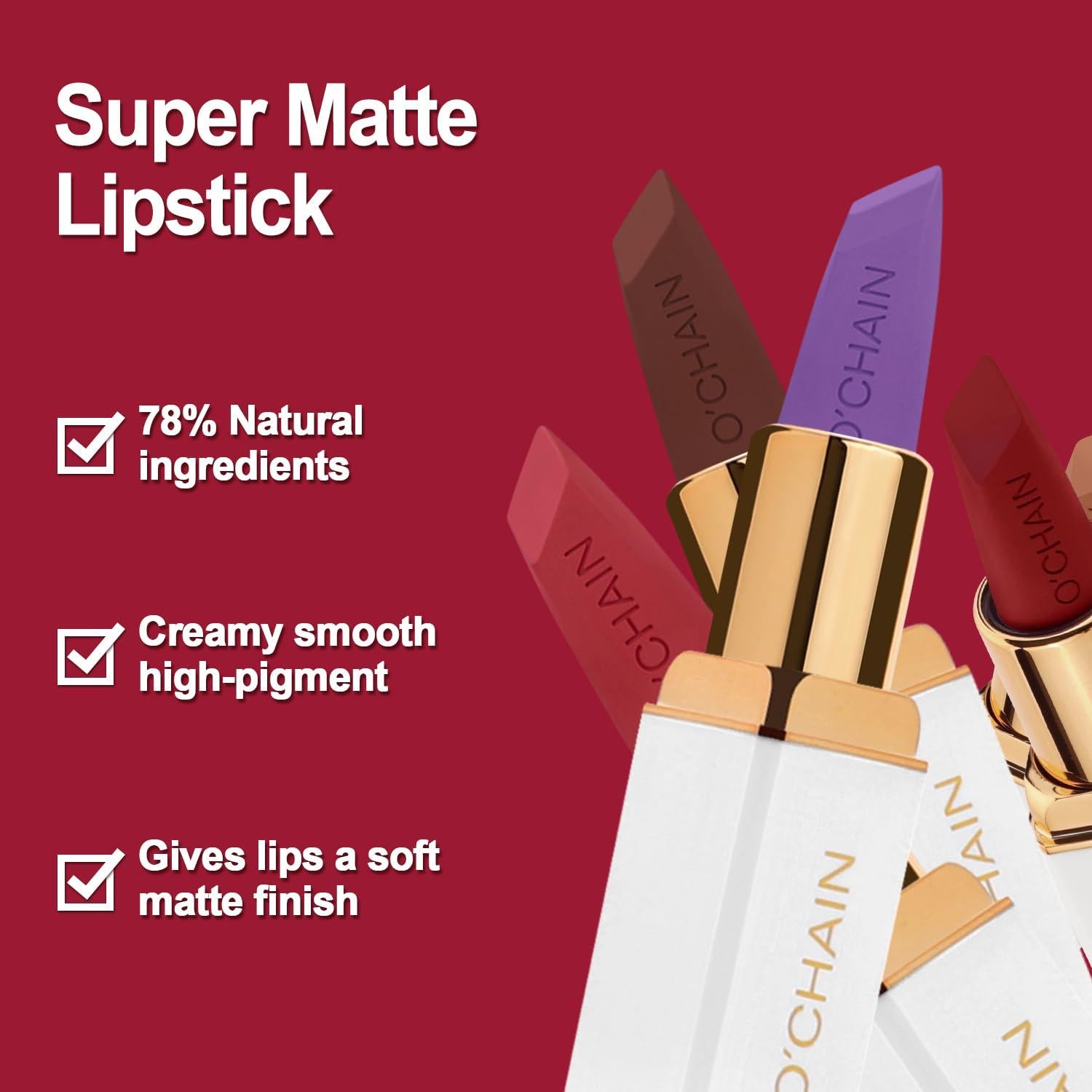 Labial Mate O'CHAIN 3.4g Marrón Larga Duración Vegano