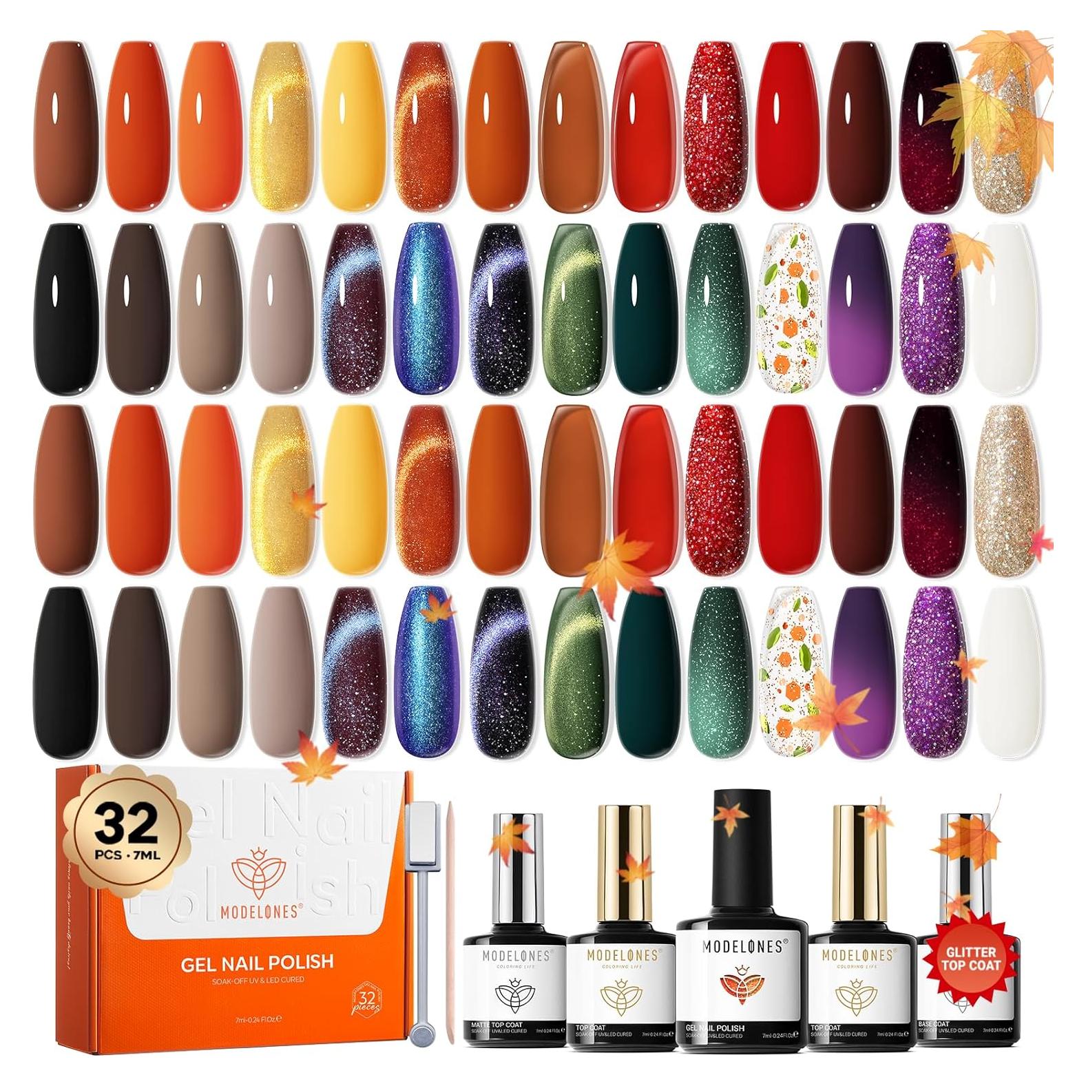 Kit de Esmalte de Uñas en Gel Modelones 32 PCS Otoño 2025