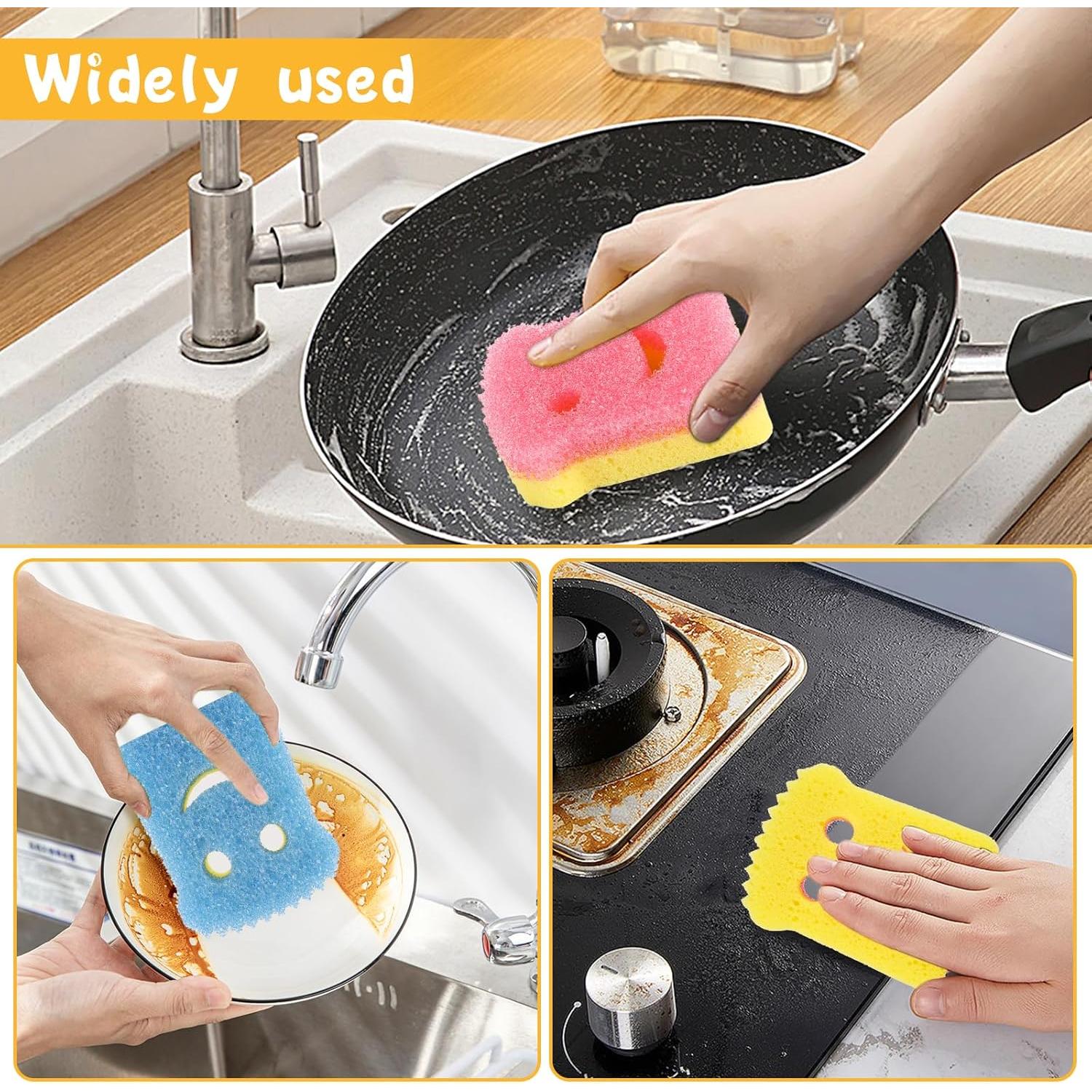 Esponjas de Cocina JoiiToast Doble Cara 3 Piezas Sin Rayones