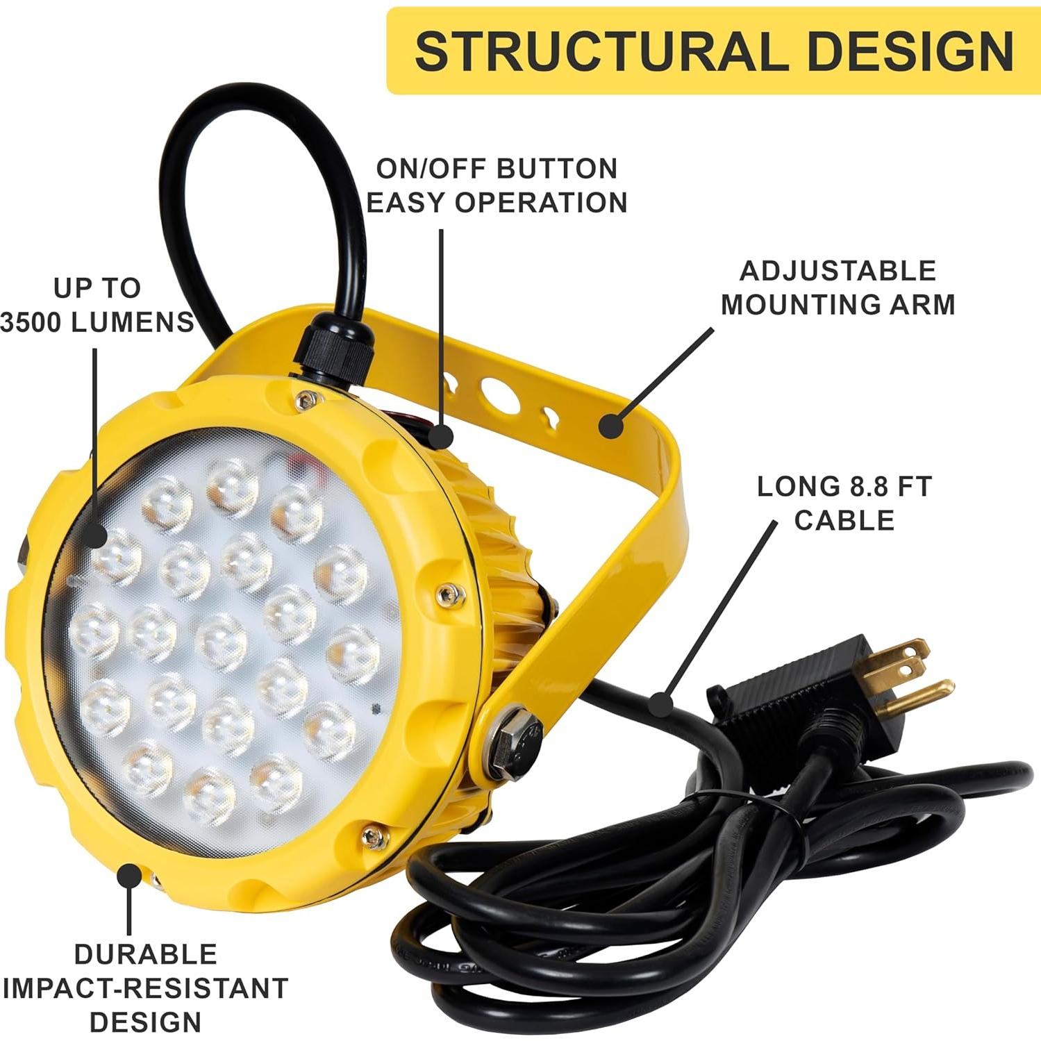 Luz LED Vergo Industrial 30W IP65 3500 Lúmenes Amarillo