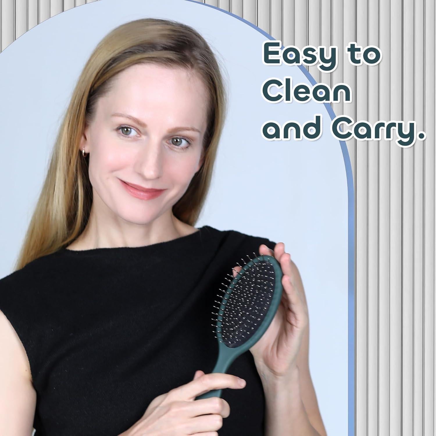 Cepillo Antiestático WeiLa Ovalado para Cabello y Pelucas - 2 Piezas