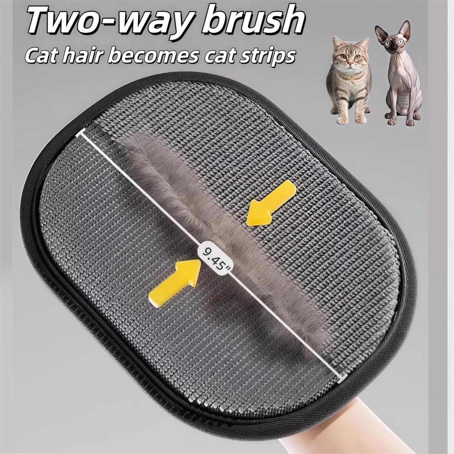 Pet Hair Removal Glove,2025 Nnew Electrostatic Gloves Pet Hair for Cats&Dogs，Reusable Double Sided Pet Hair Remover Electrostatic Gloves，Cat Hair Glove for Couch, Furniture, Carpet, Car Seat (1)