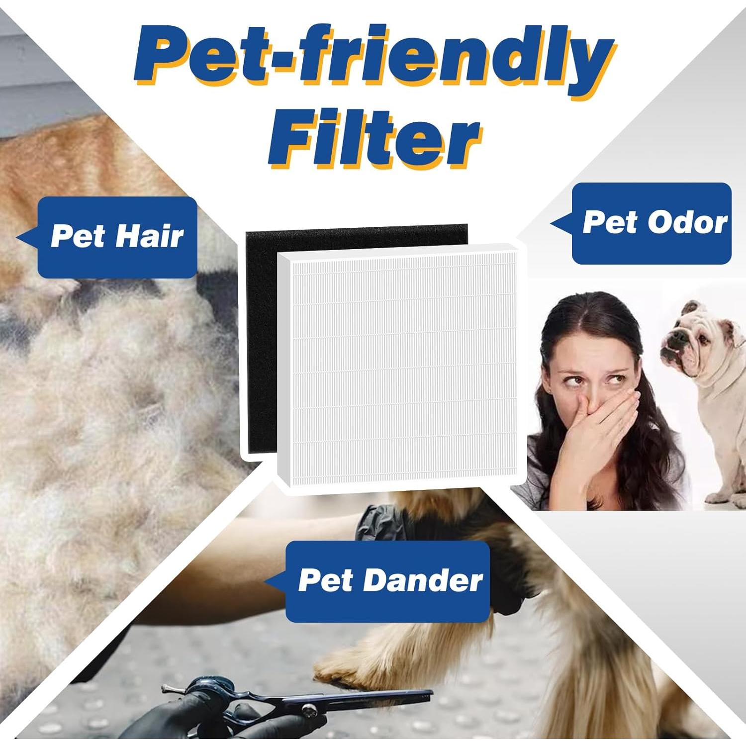 Improvedhand AP-1512HH Replacement Filter for Coway Airmega Puri-fier AP-1512HH-FP AP-1518R AP-1519P, 1 Pack H13 True High Efficiency Filter&4 Pack Activated Carbon Pre-Filter, Replace Part # 3304899