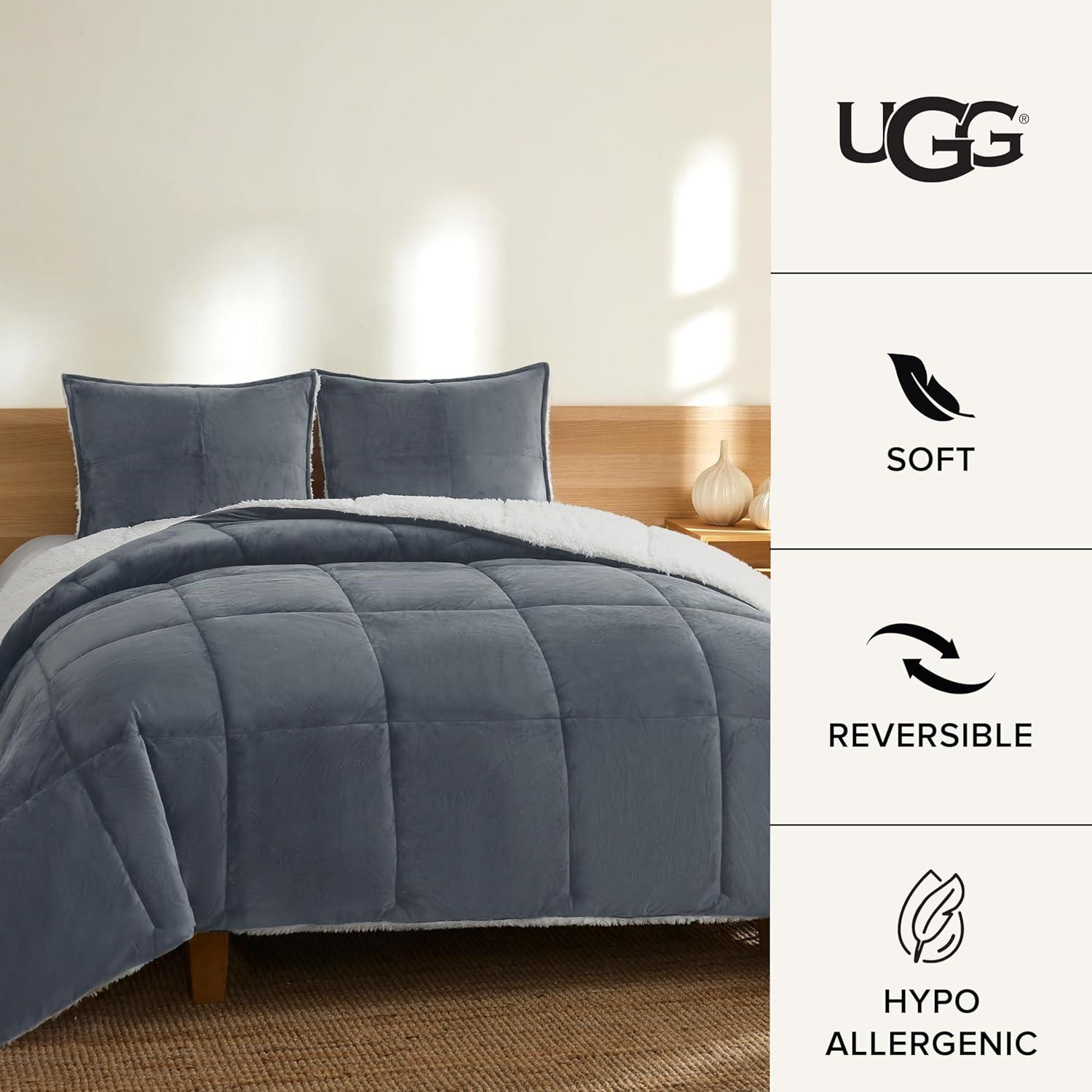 Conjunto de Edredón UGG Blissful Full/Queen Azul Reversible