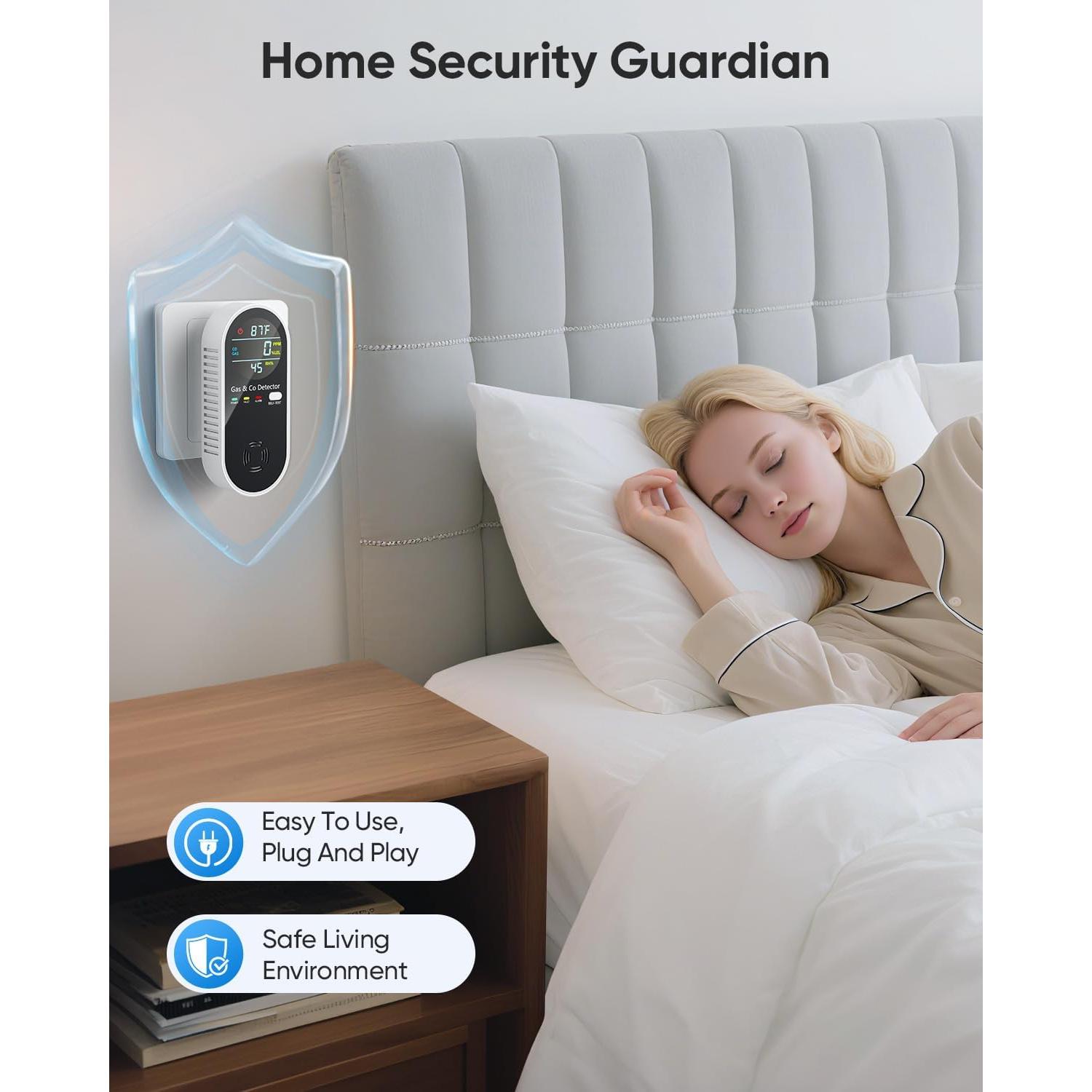 Detector de Monóxido de Carbono y Gas Natural Vilfet 4-en-1