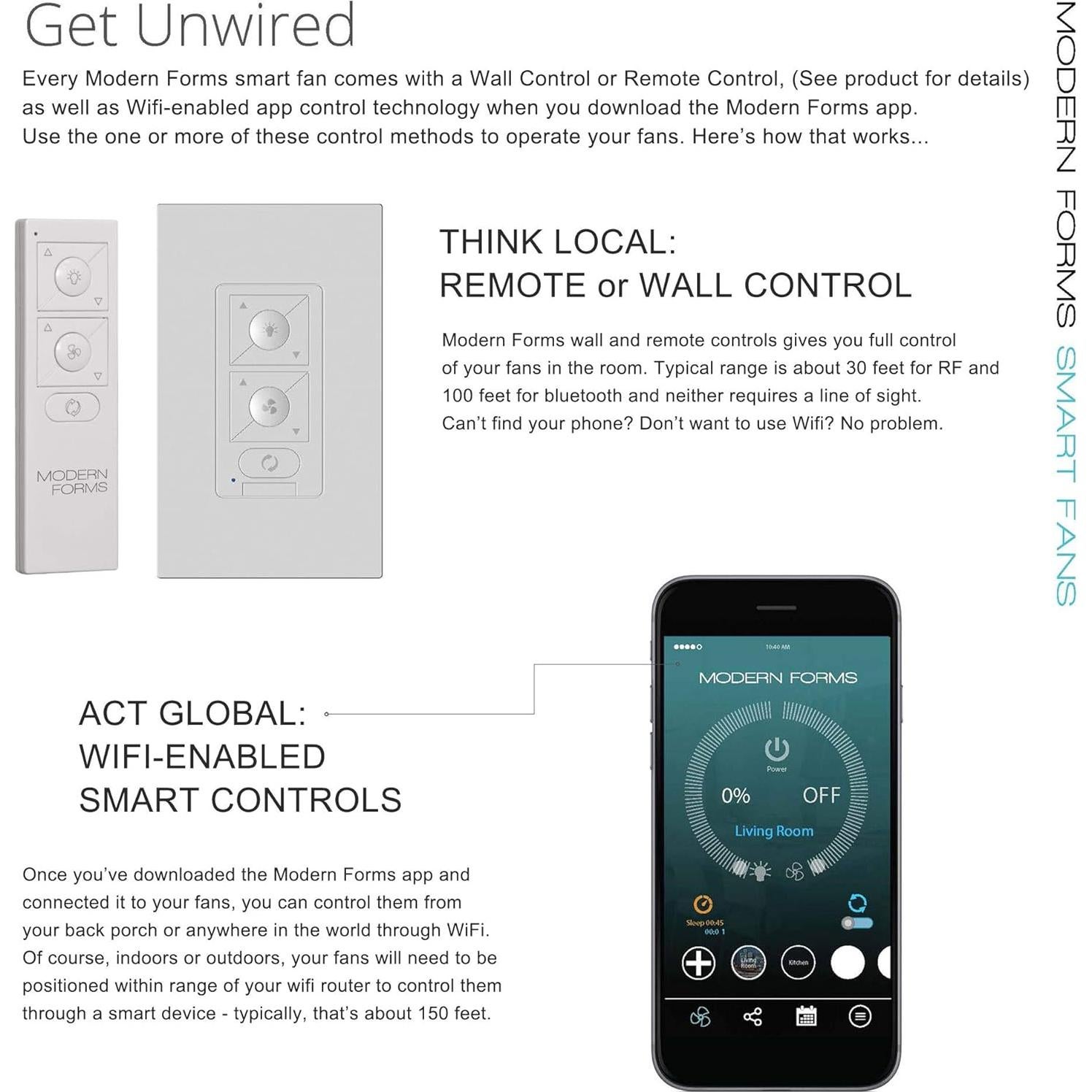 Ventilador de Techo Inteligente Modern Forms Woody 60in Gris