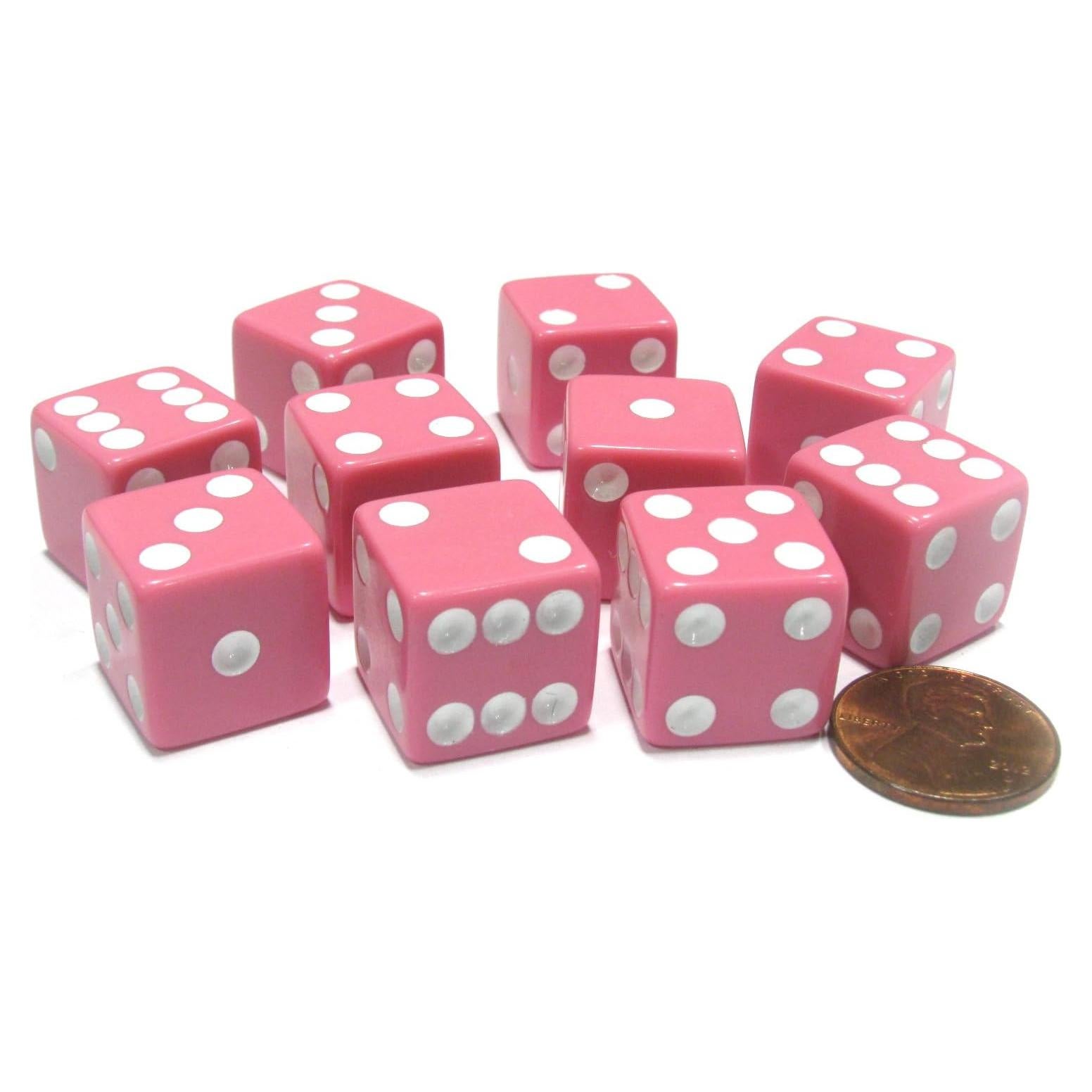 Set de 10 Dados Rosa Opaque 16mm D6 Koplow Games