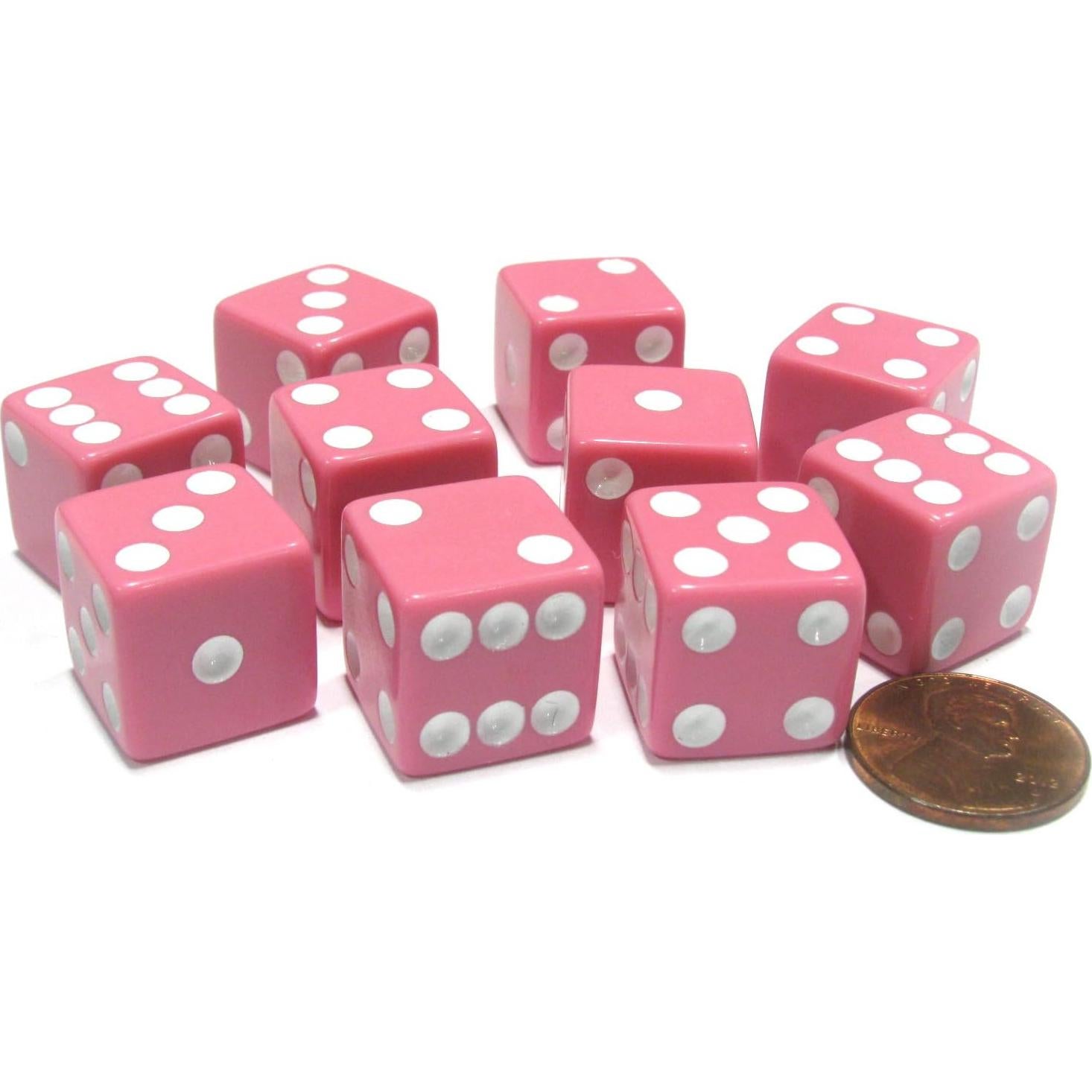 Set de 10 Dados Rosa Opaque 16mm D6 Koplow Games
