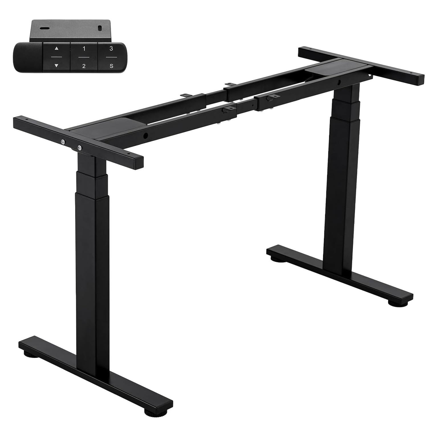 TOPSKY Dual Motor 3 Stage Electric Adjustable Standing Desk Frame for up to 80”x31.5” Table Tops Heavy Duty 300lb Load Capacity for Home Office (Black Frame Only)