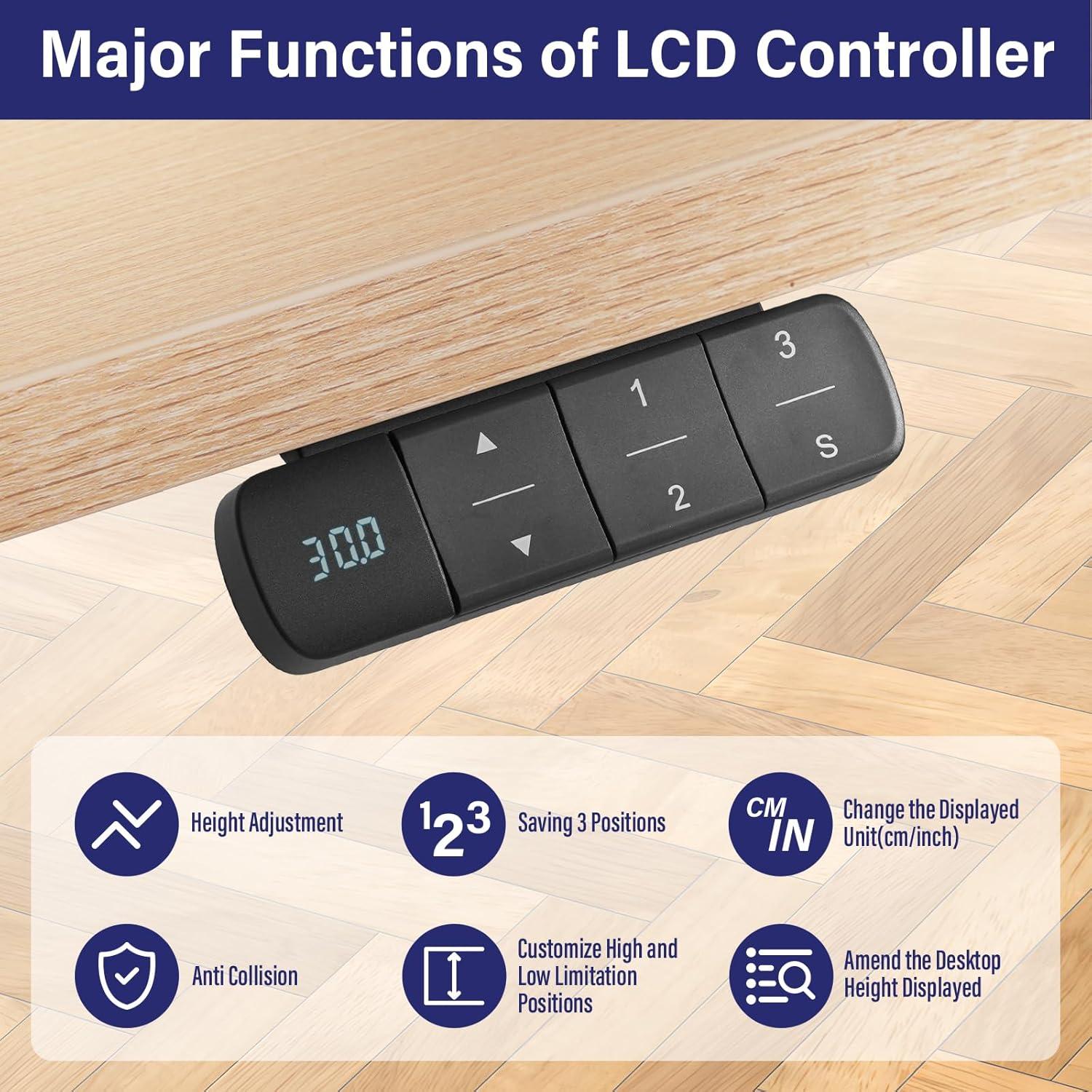 TOPSKY Dual Motor 3 Stage Electric Adjustable Standing Desk Frame for up to 80”x31.5” Table Tops Heavy Duty 300lb Load Capacity for Home Office (Black Frame Only)