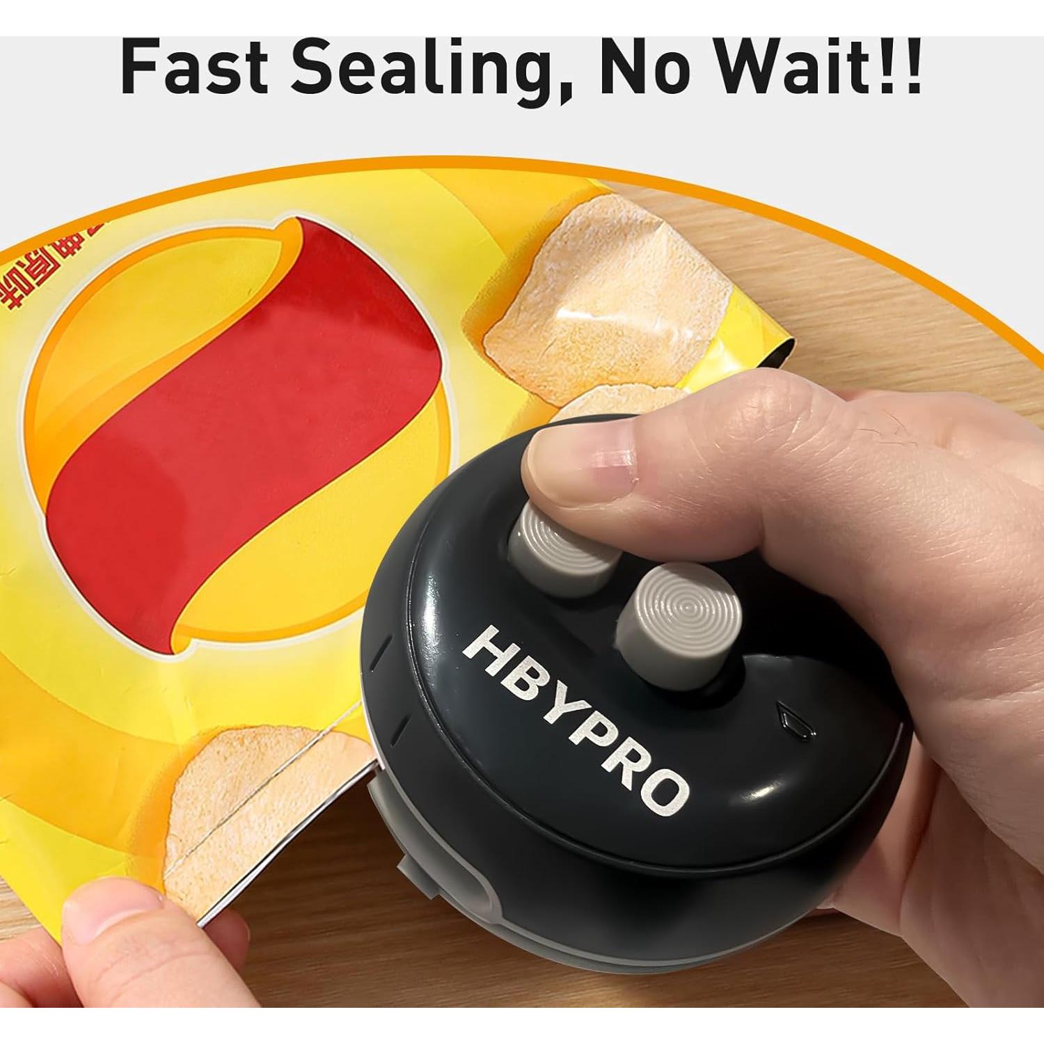 Sello de Bolsas Recargable HBYPRO 2 en 1 Negro - Cortador y Sellador