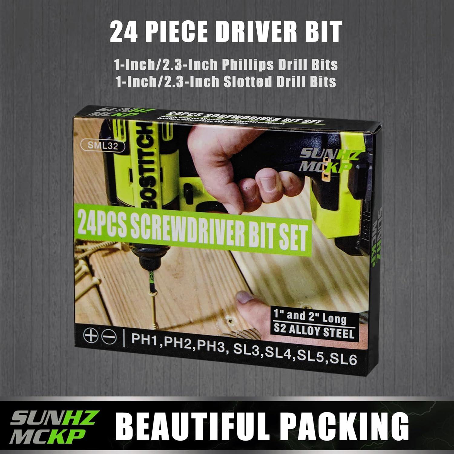 Juego de 24 Puntas de Destornillador Magnéticas SUNHZ MCKP