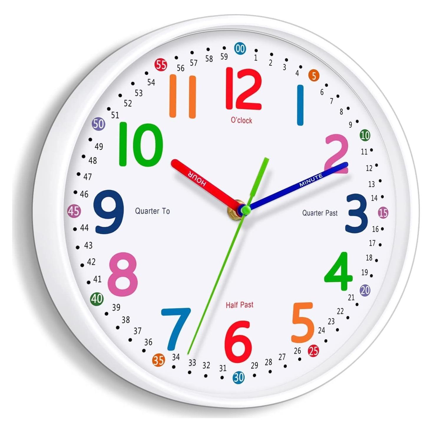 Reloj de Pared Silencioso Lantoo 20.32 cm para Niños