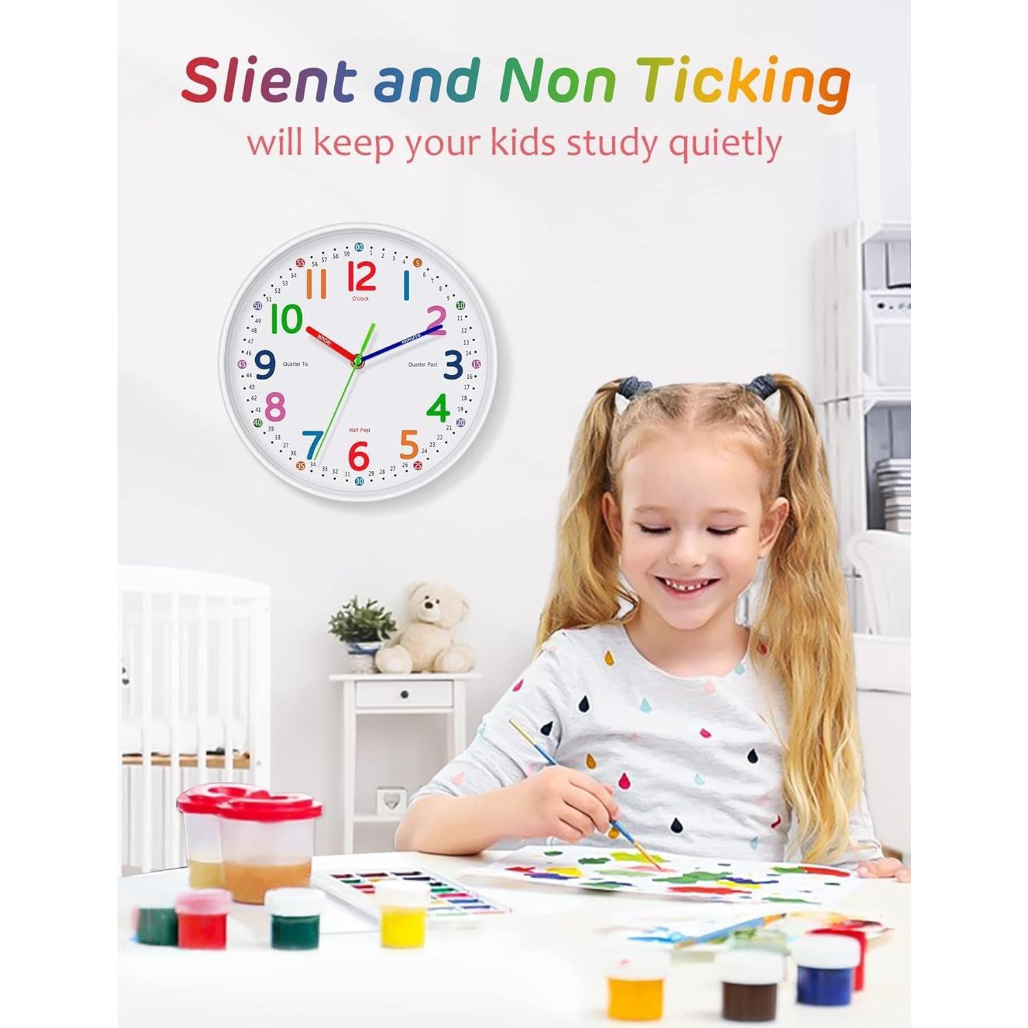 Reloj de Pared Silencioso Lantoo 20.32 cm para Niños