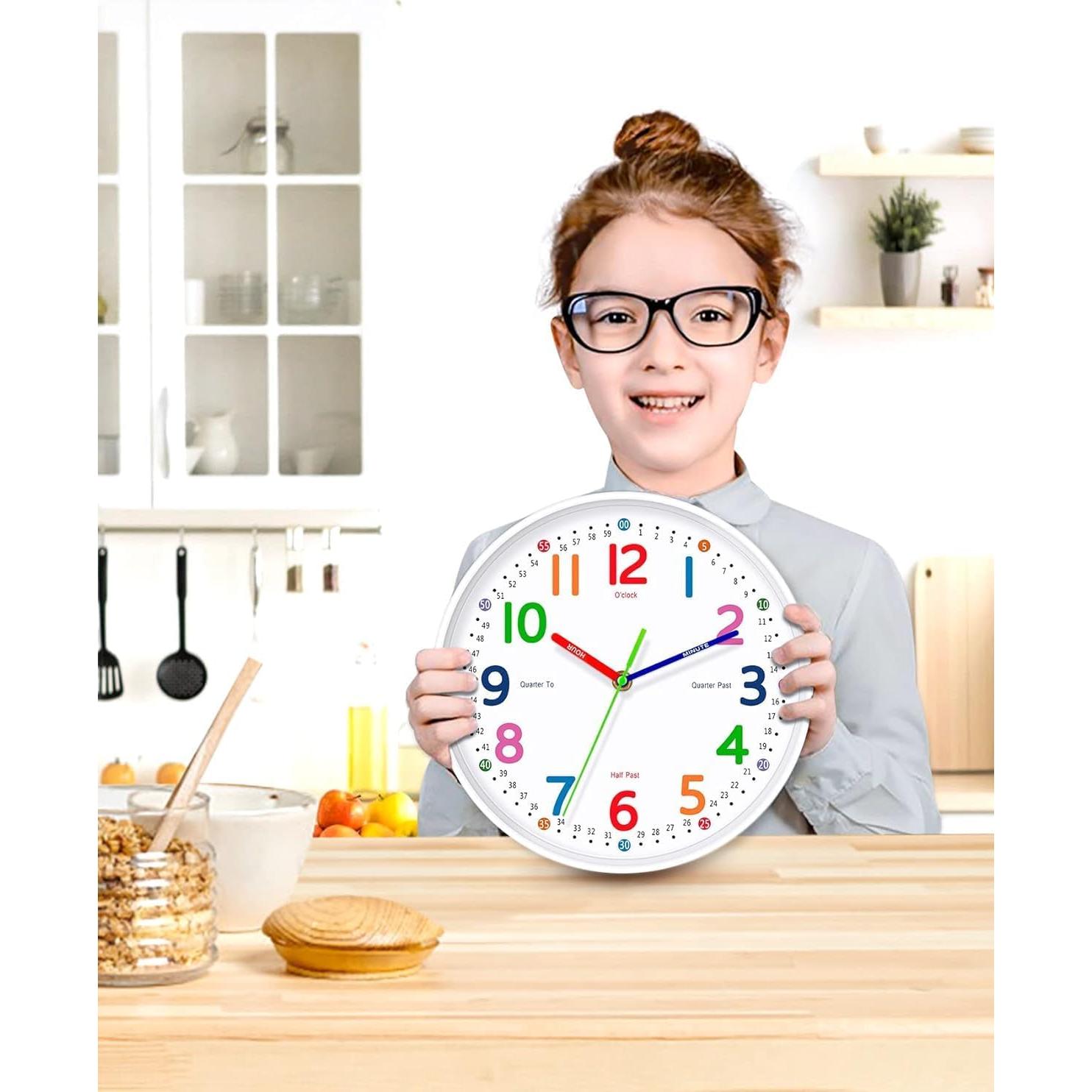 Reloj de Pared Silencioso Lantoo 20.32 cm para Niños
