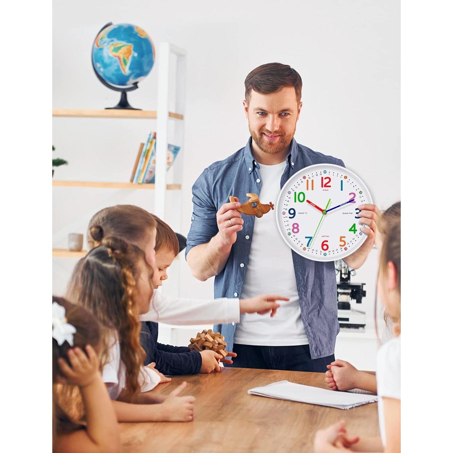 Reloj de Pared Silencioso Lantoo 20.32 cm para Niños