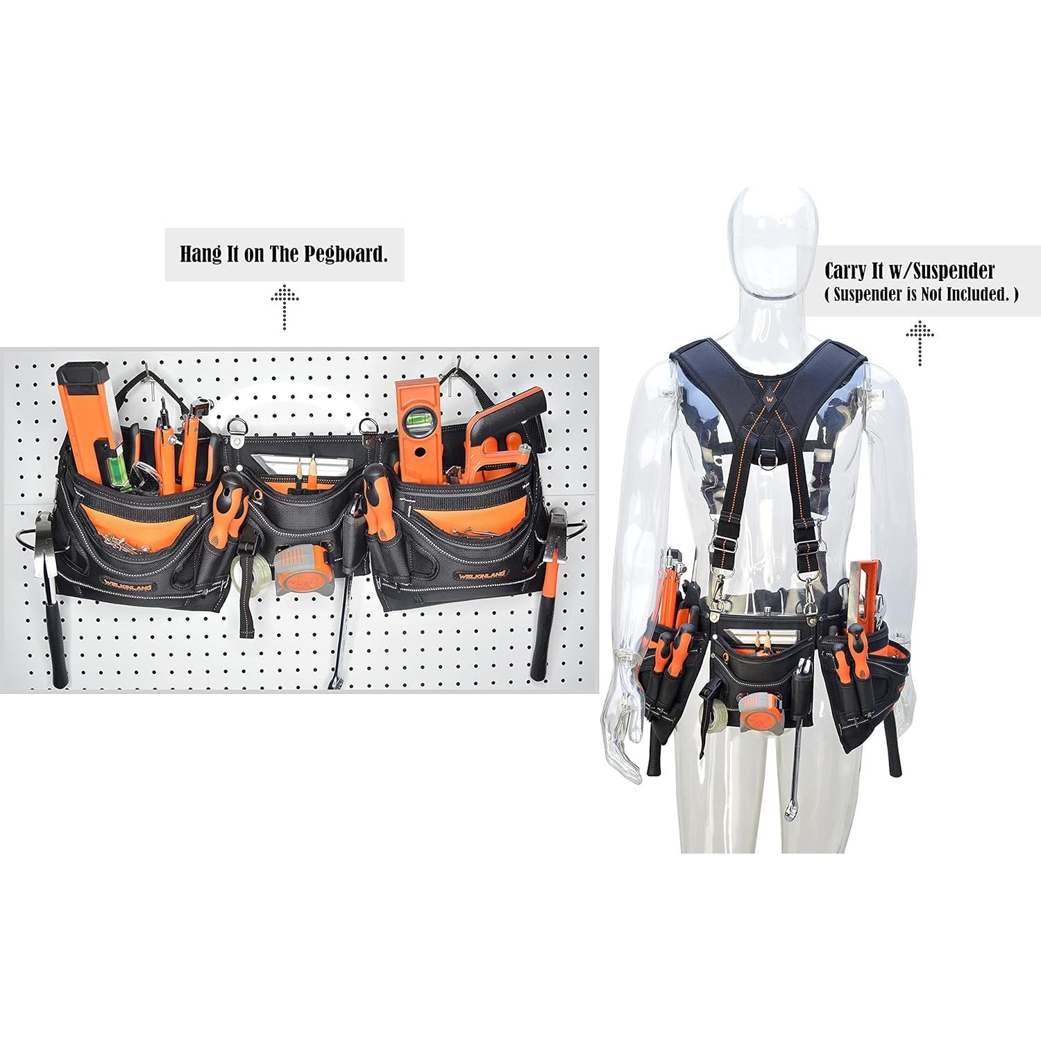 Cinturón de Herramientas Welkinland 18 Bolsillos Naranja