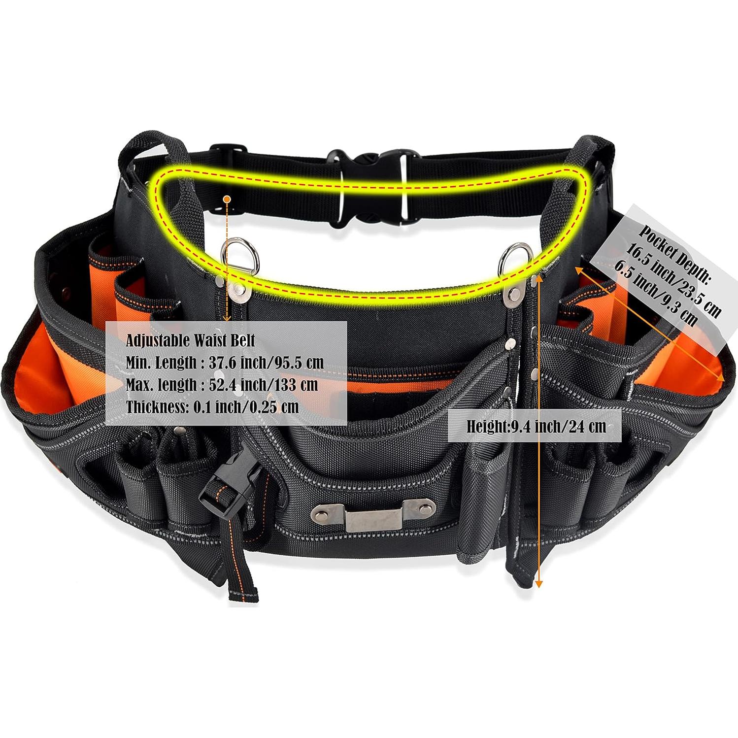 Cinturón de Herramientas Welkinland 18 Bolsillos Naranja